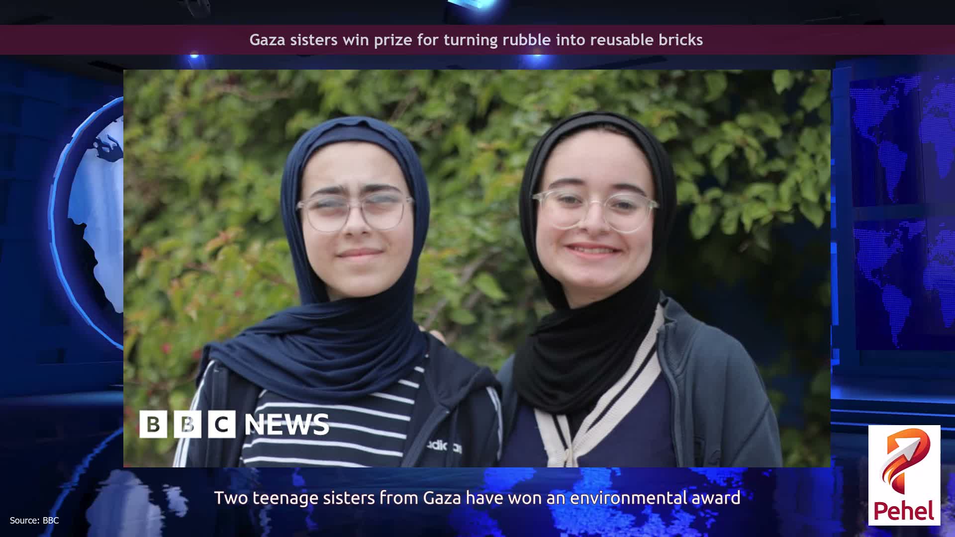 Gaza sisters win prize for turning rubble into reusable bricks