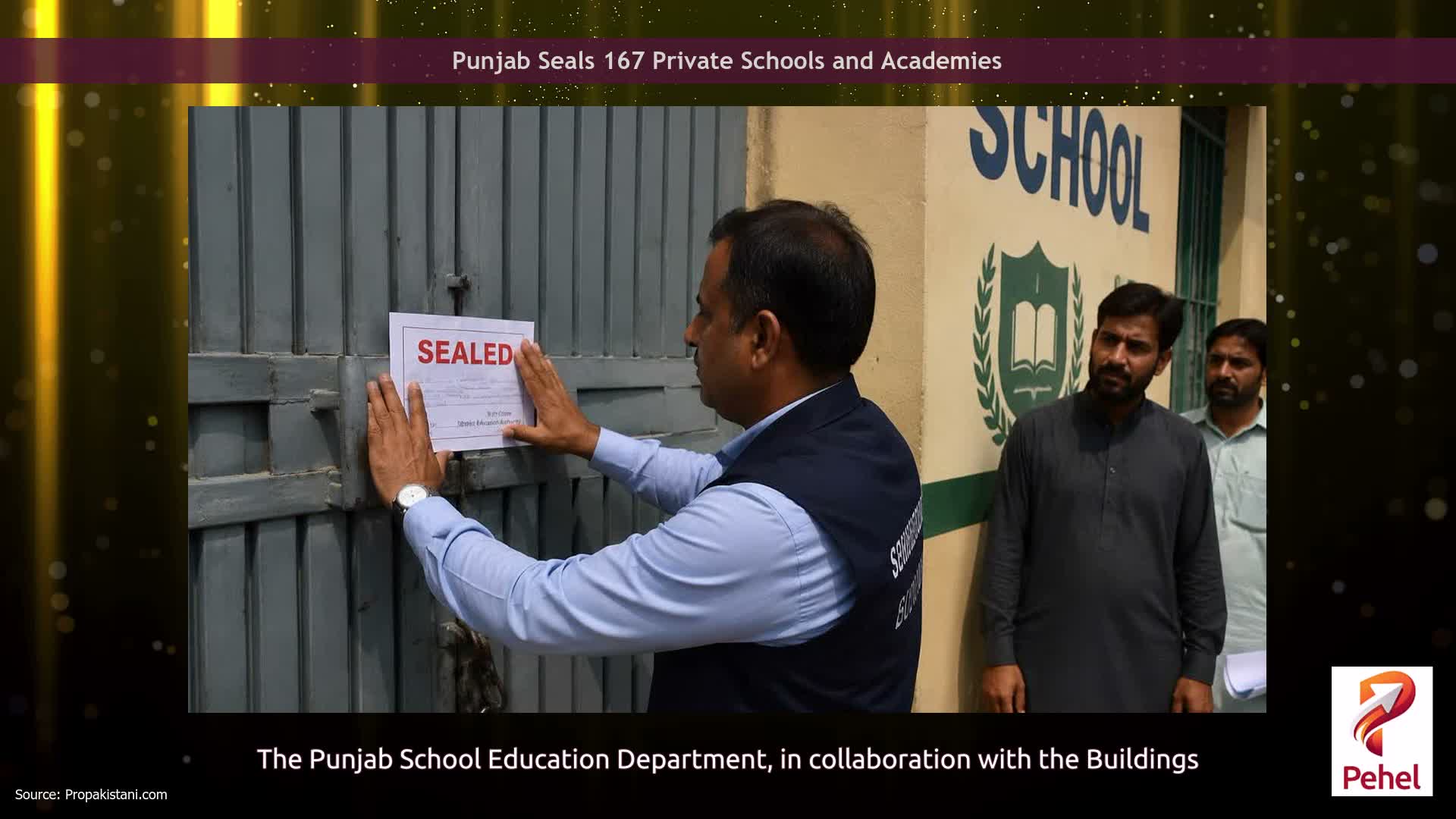 Punjab Seals 167 Private Schools and Academies