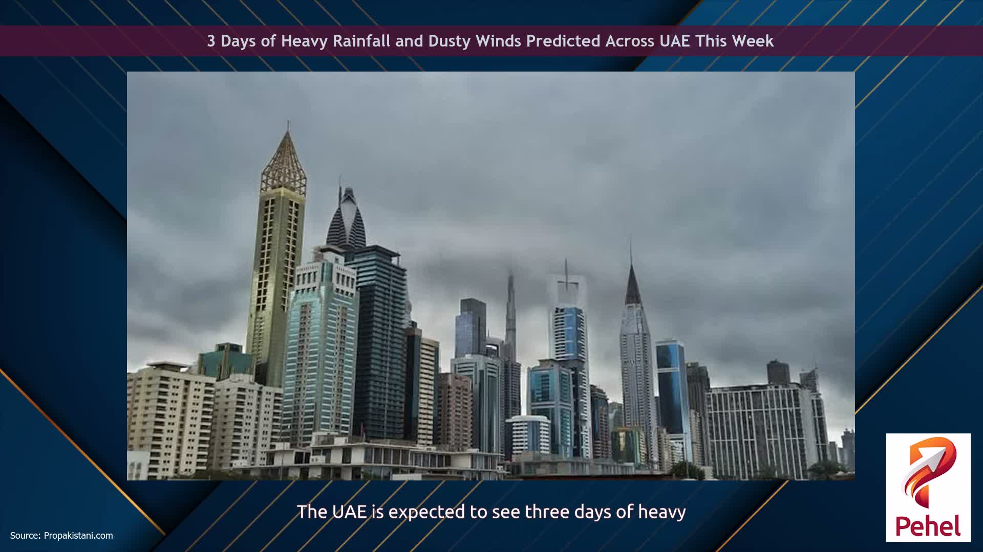 3 Days of Heavy Rainfall and Dusty Winds Predicted Across UAE This Week