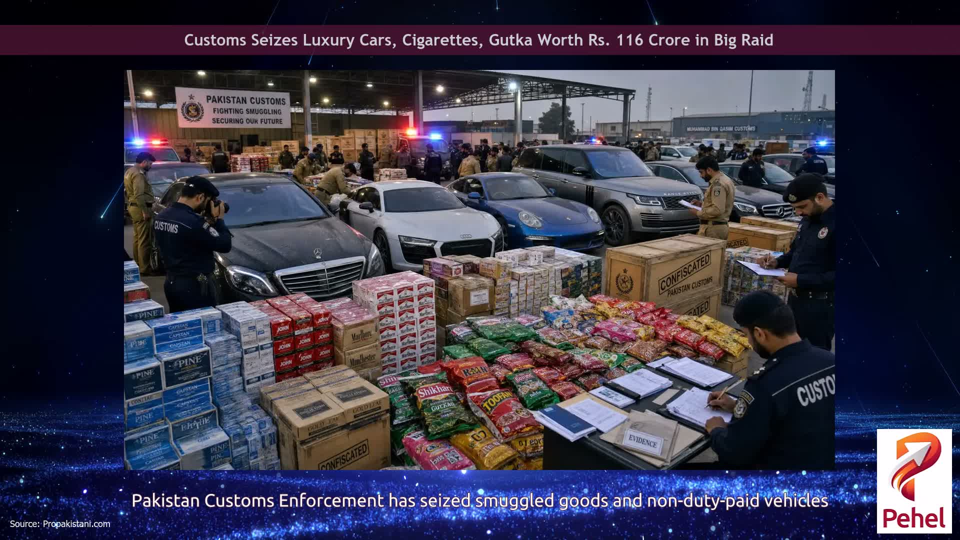 Customs Seizes Luxury Cars, Cigarettes, Gutka Worth Rs. 116 Crore in Big Raid