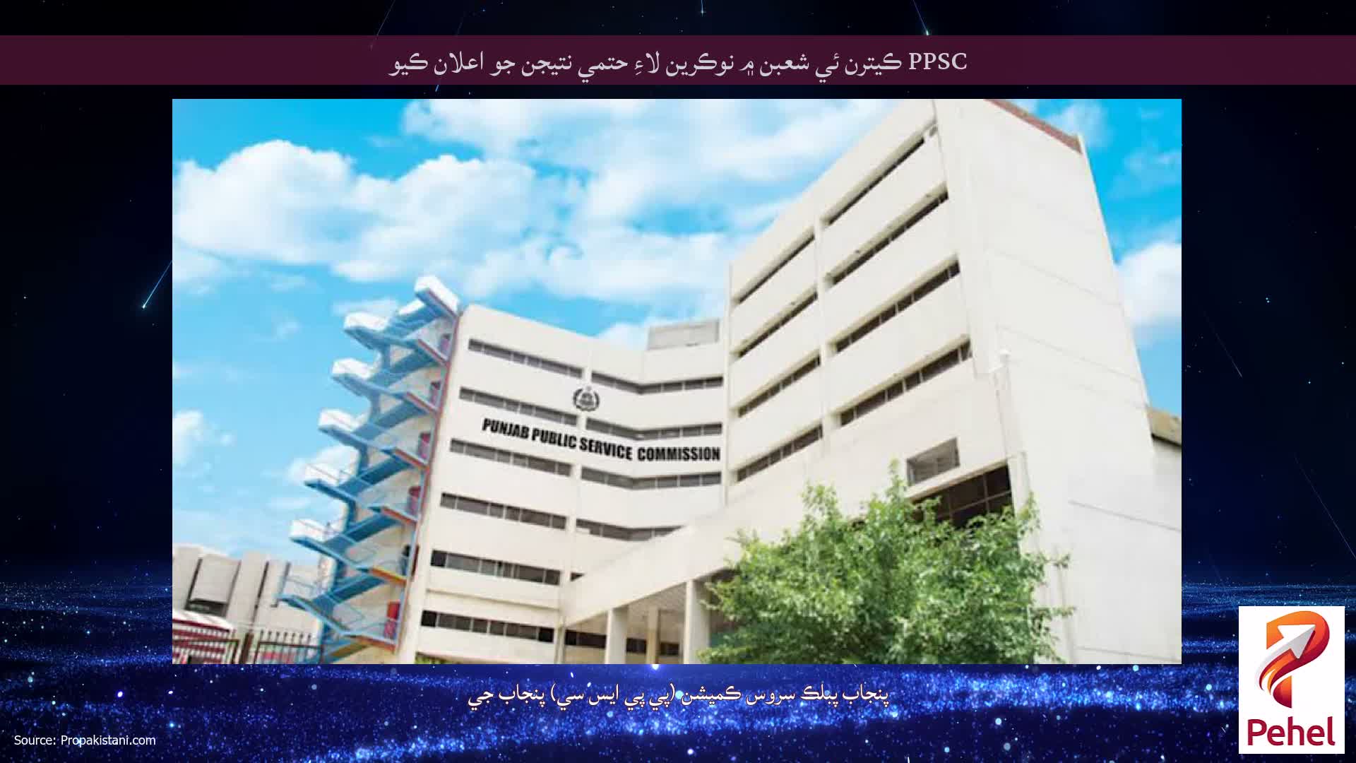 PPSC ڪيترن ئي شعبن ۾ نوڪرين لاءِ حتمي نتيجن جو اعلان ڪيو