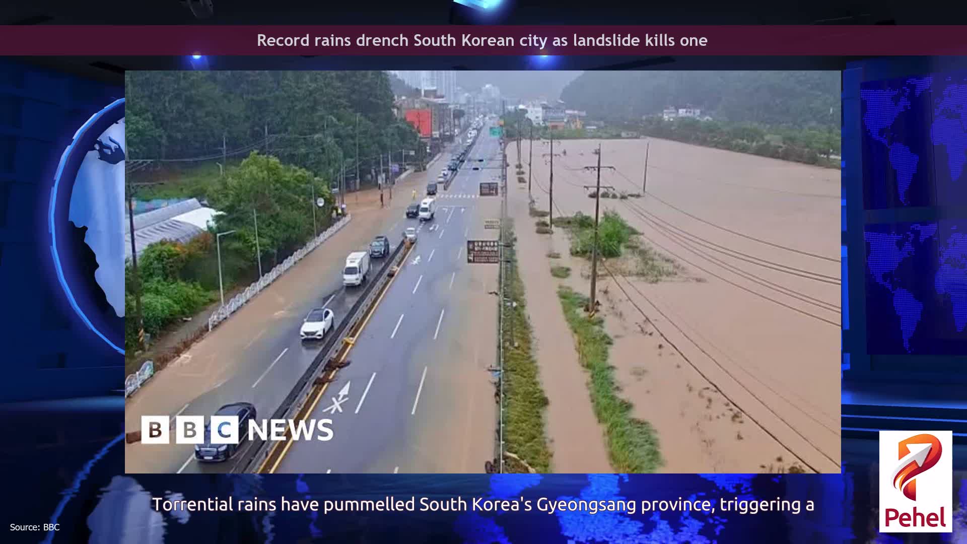 Record rains drench South Korean city as landslide kills one