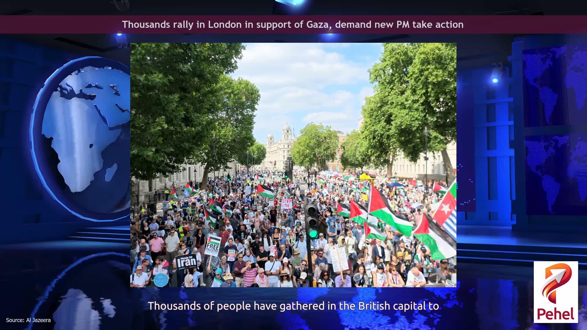 Thousands rally in London in support of Gaza, demand new PM take action