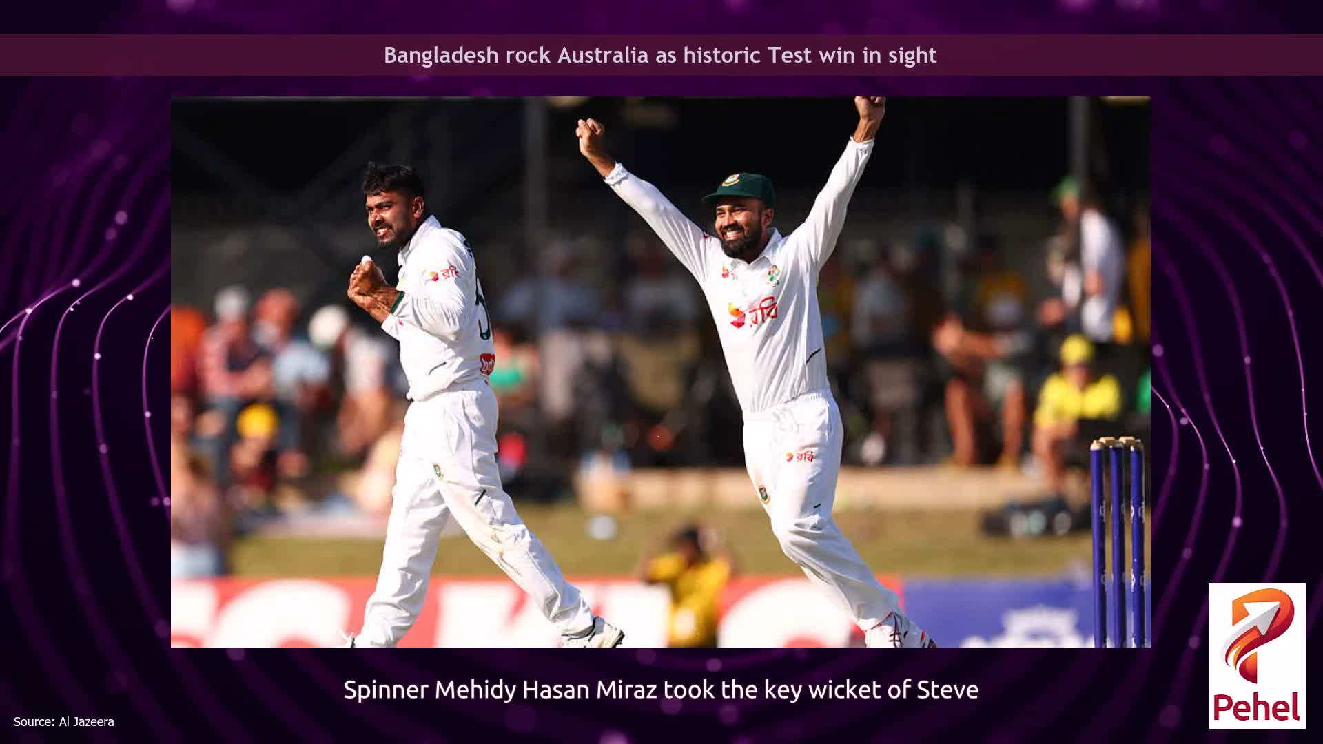Bangladesh rock Australia as historic Test win in sight