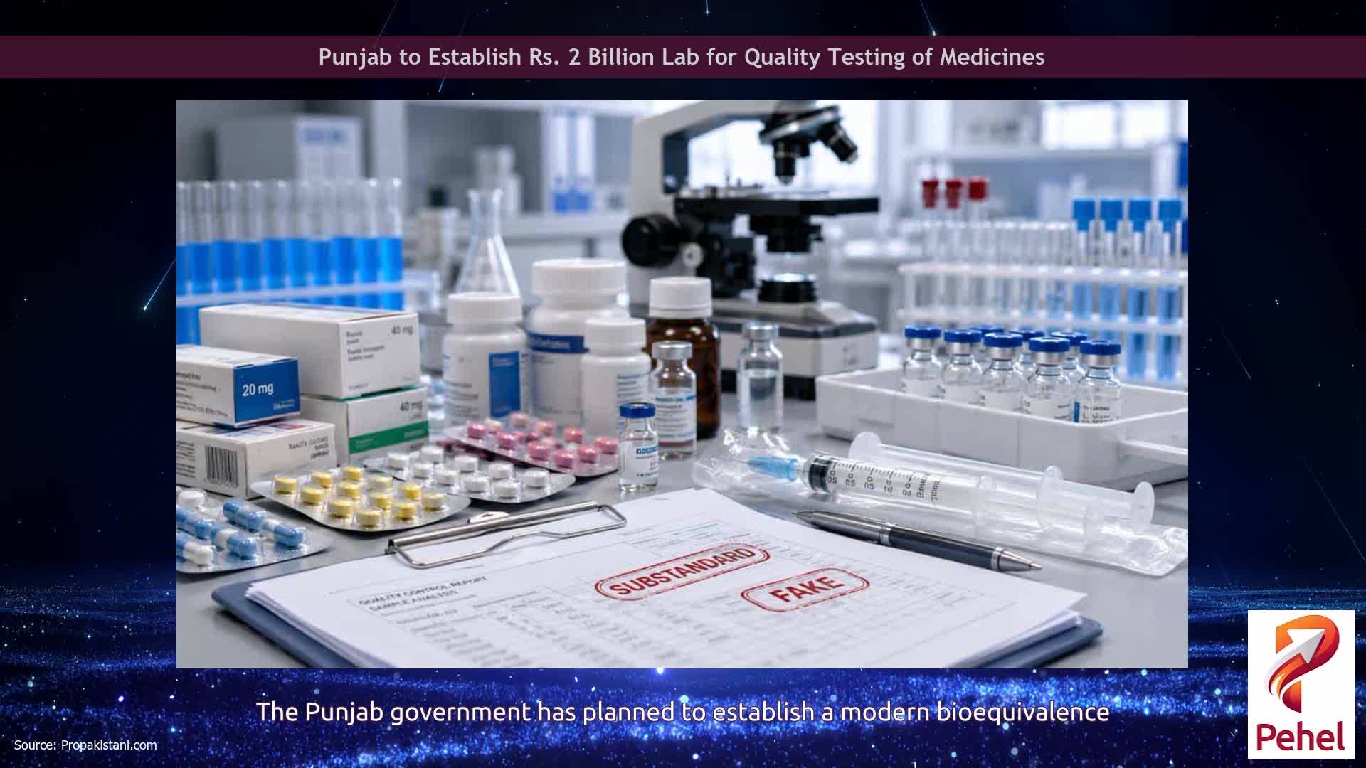 Punjab to Establish Rs. 2 Billion Lab for Quality Testing of Medicines