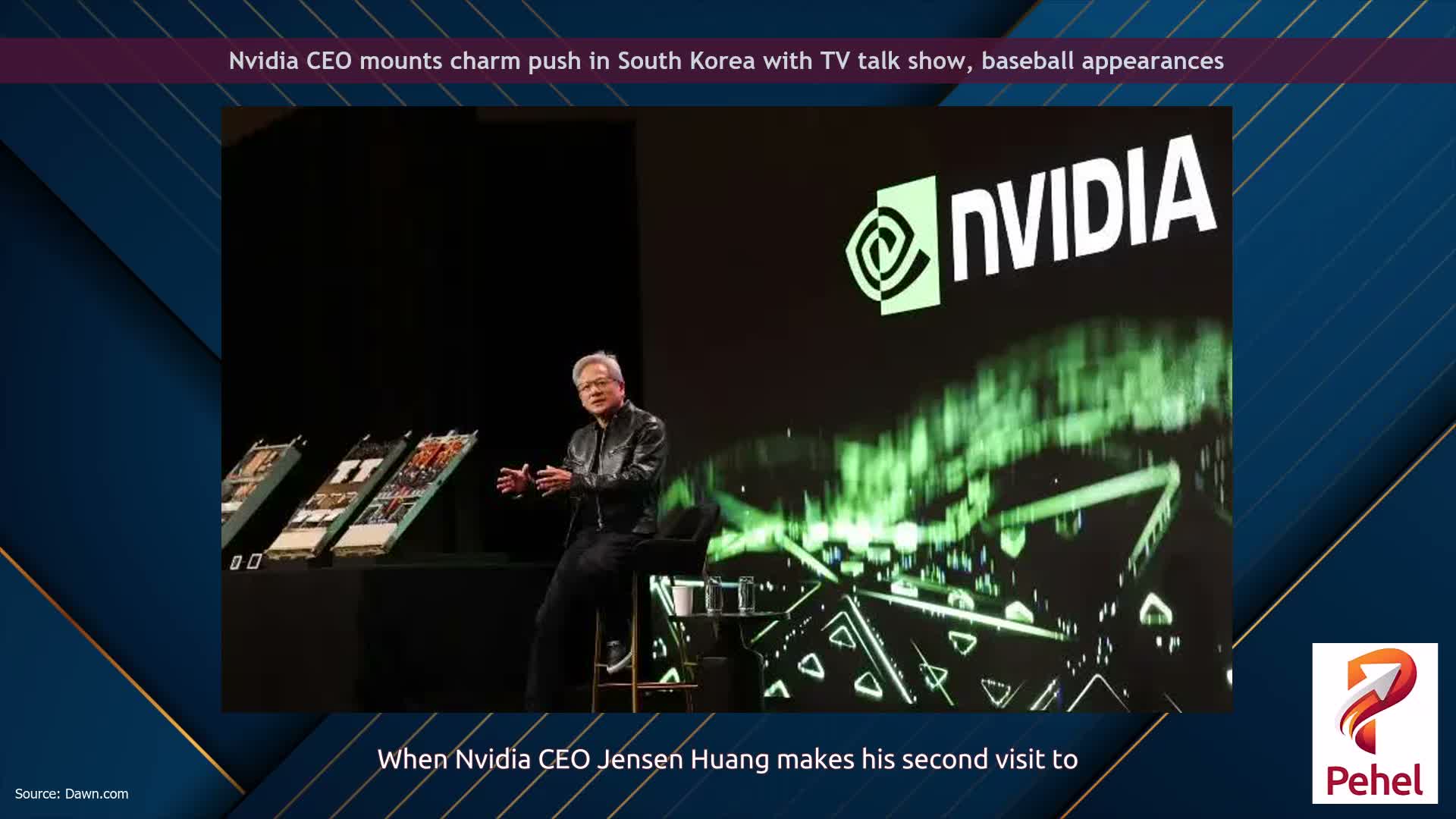 Nvidia CEO mounts charm push in South Korea with TV talk show, baseball appearances
