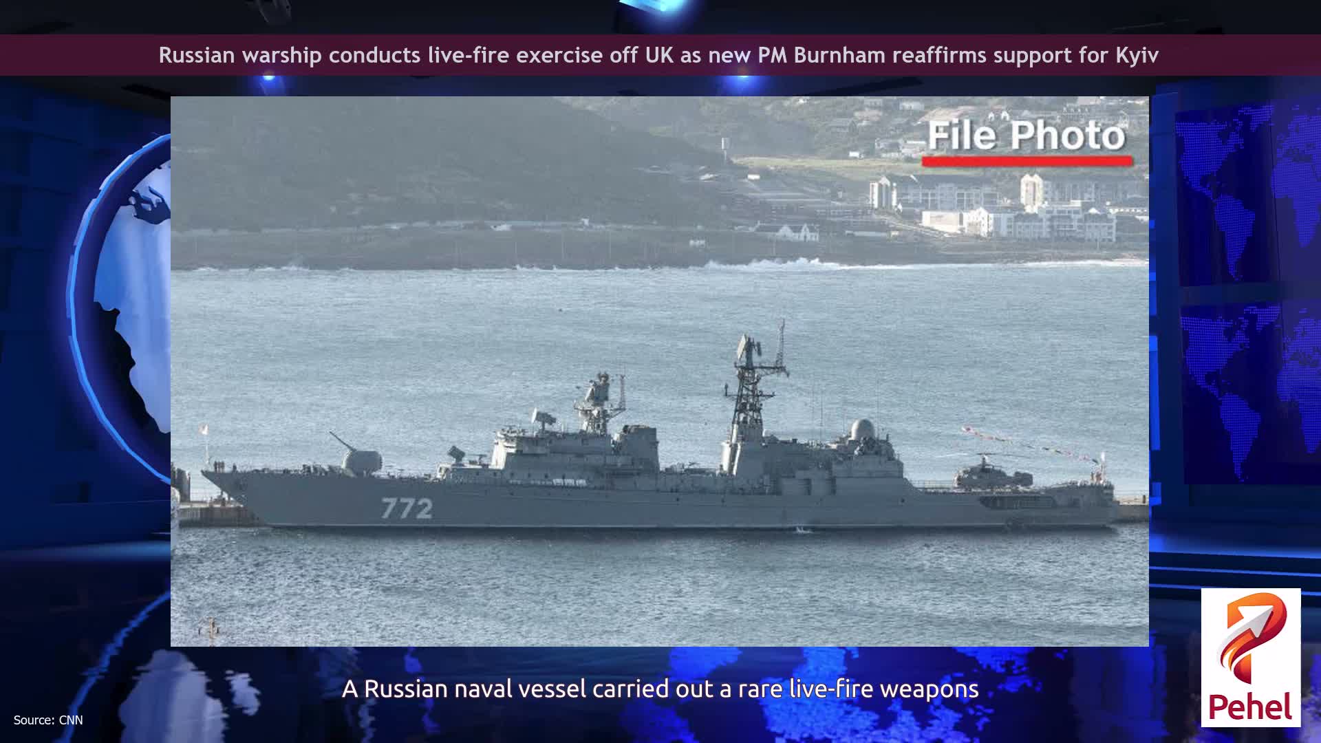 Russian warship conducts live-fire exercise off UK as new PM Burnham reaffirms support for Kyiv