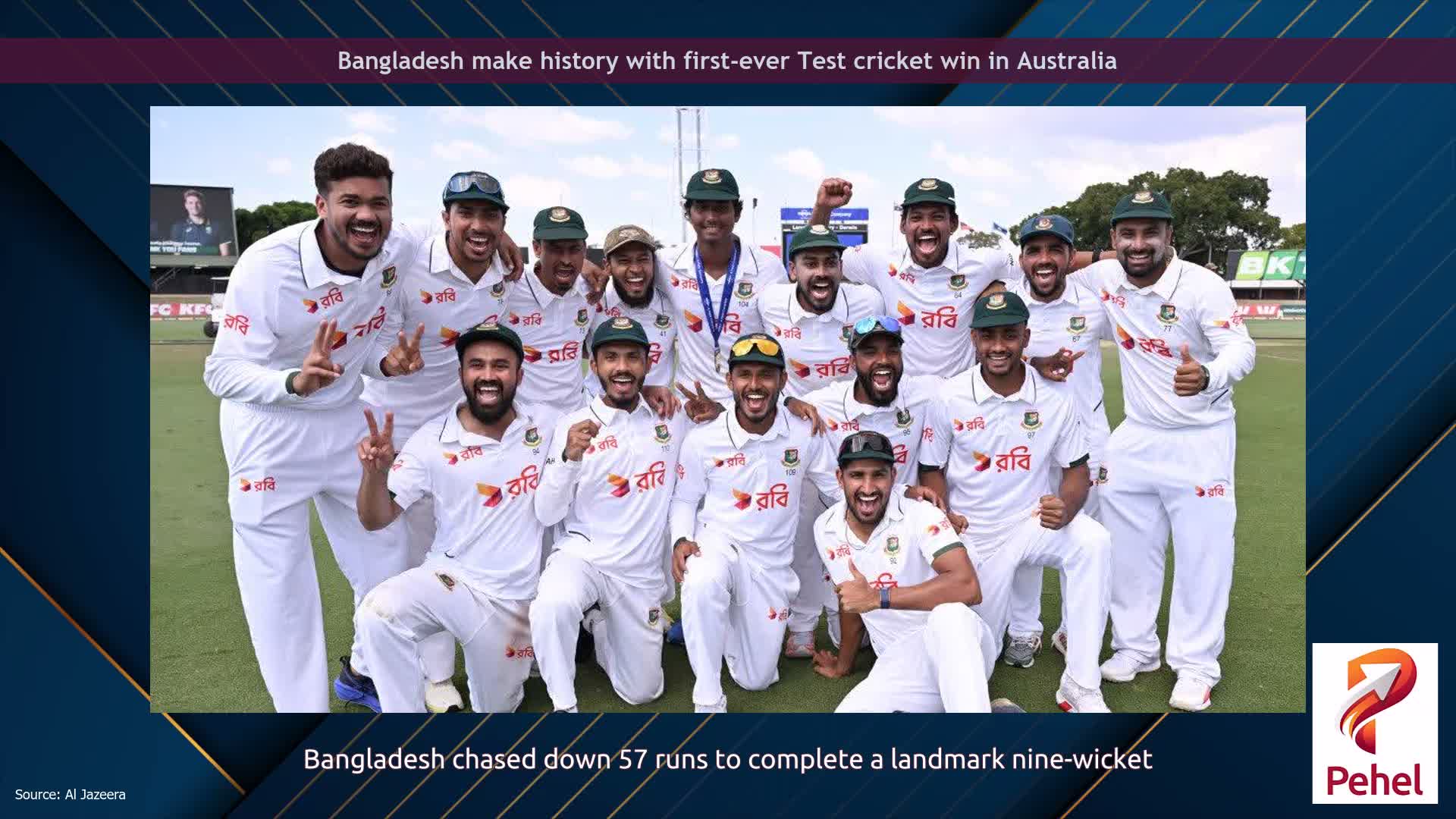 Bangladesh make history with first-ever Test cricket win in Australia