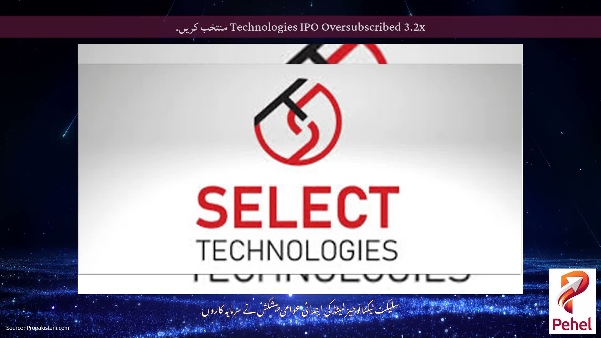 Technologies IPO Oversubscribed 3.2x منتخب کریں۔