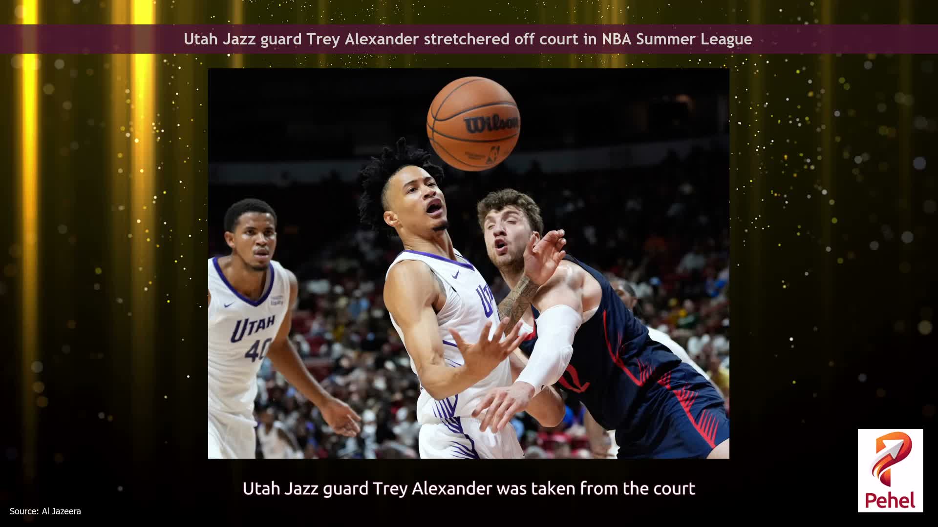 Utah Jazz guard Trey Alexander stretchered off court in NBA Summer League