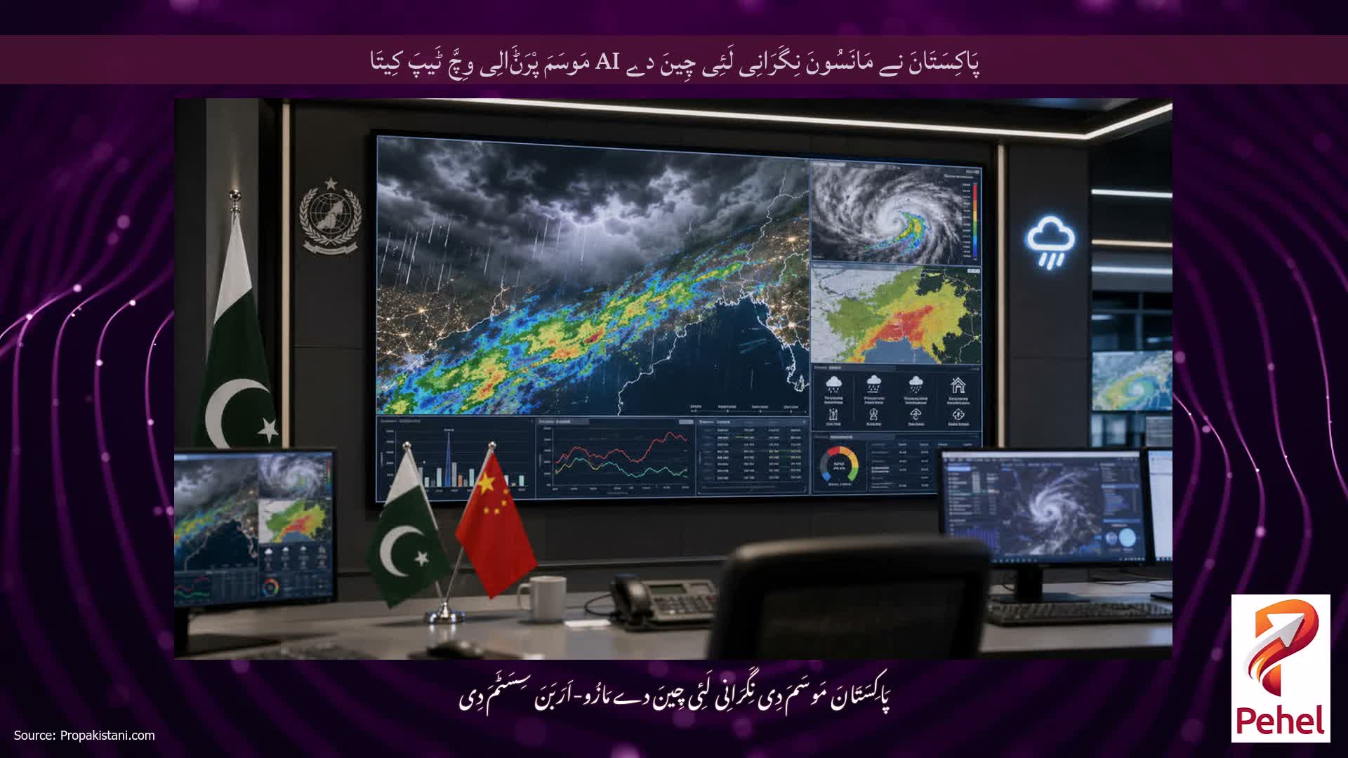 پَاکِسَتَانَ نے مَانَسُونَ نِگَرَانِی لَئِی چِینَ دے AI مَوسَمَ پْرَݨَالِی وِچَّ ٹَیپَ کِیتَا