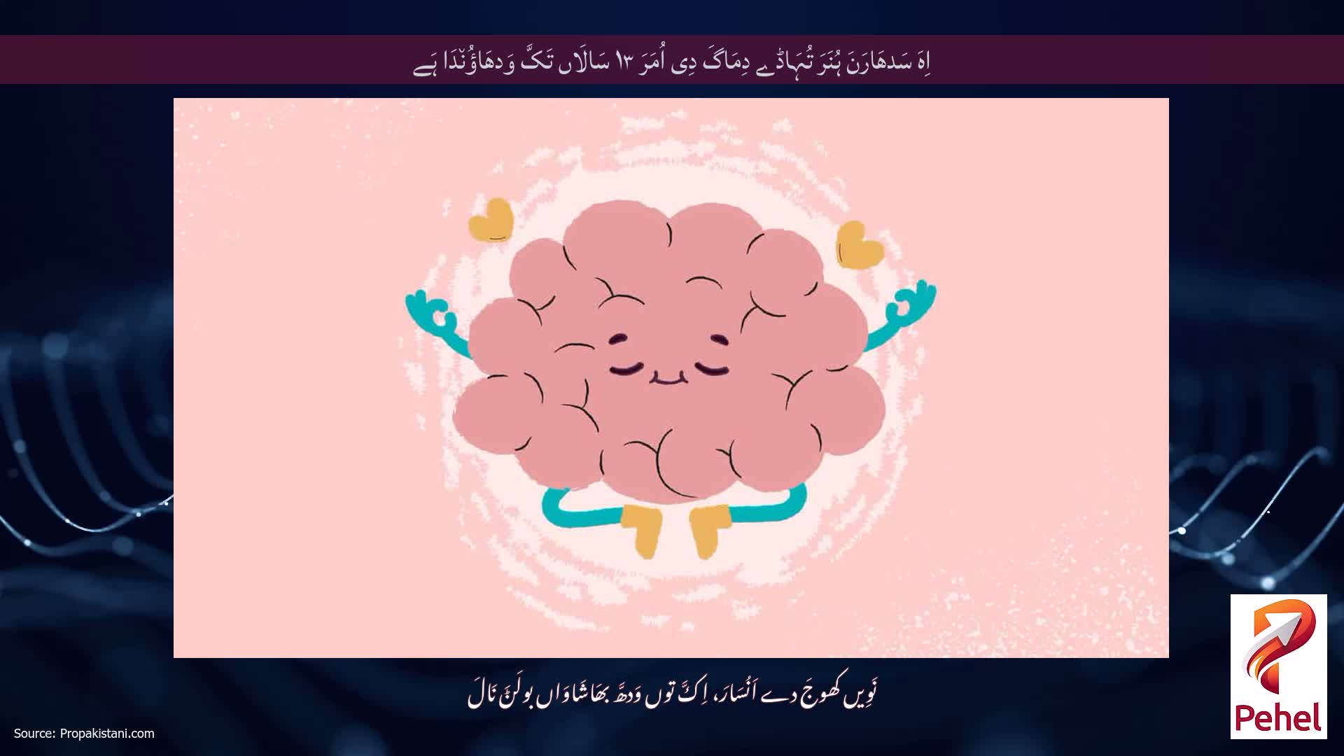 اِہَ سَدھَارَنَ ہُنَرَ تُہَاڈے دِمَاگَ دِی اُمَرَ ۱۳ سَالَاں تَکَّ وَدھَاؤُن٘دَا ہَے