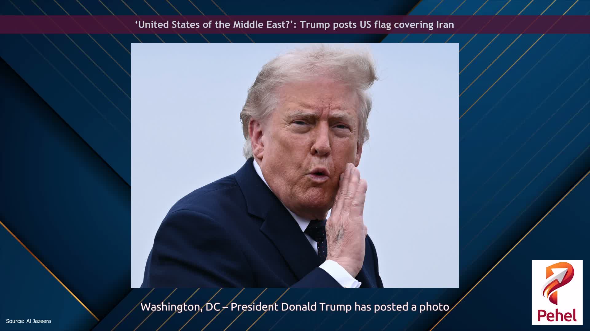 ‘United States of the Middle East?’: Trump posts US flag covering Iran