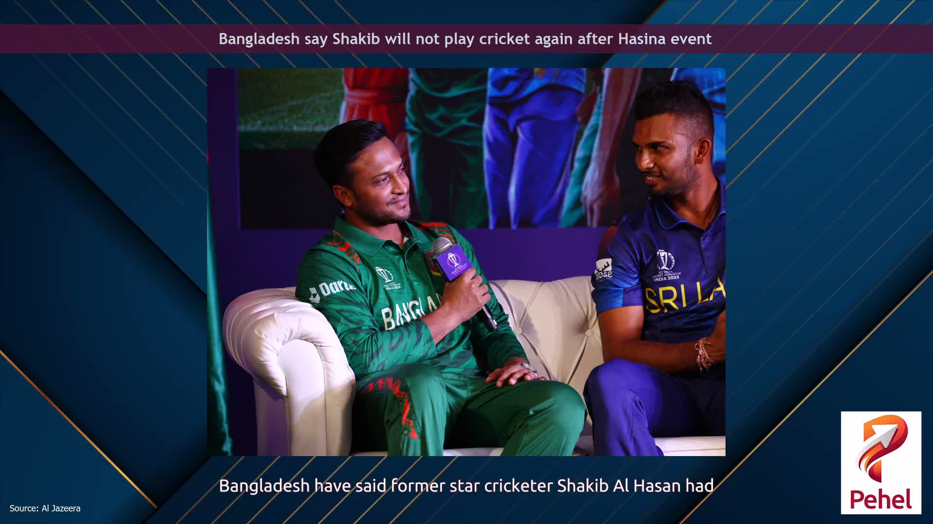 Bangladesh say Shakib will not play cricket again after Hasina event
