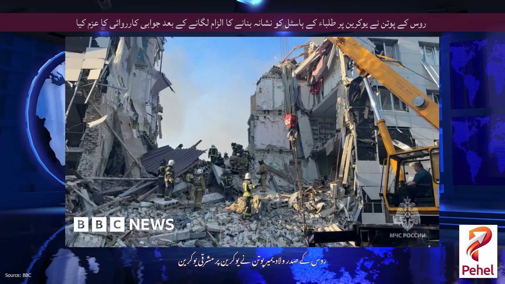 روس کے پوتن نے یوکرین پر طلباء کے ہاسٹل کو نشانہ بنانے کا الزام لگانے کے بعد جوابی کارروائی کا عزم کیا
