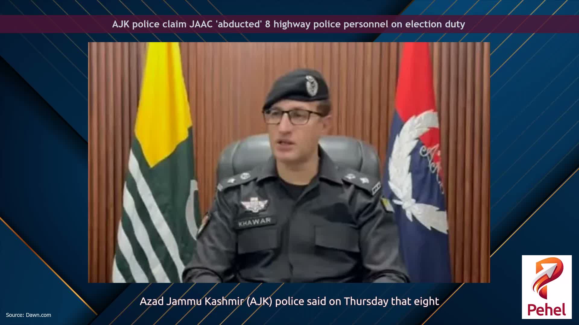 AJK police claim JAAC 'abducted' 8 highway police personnel on election duty