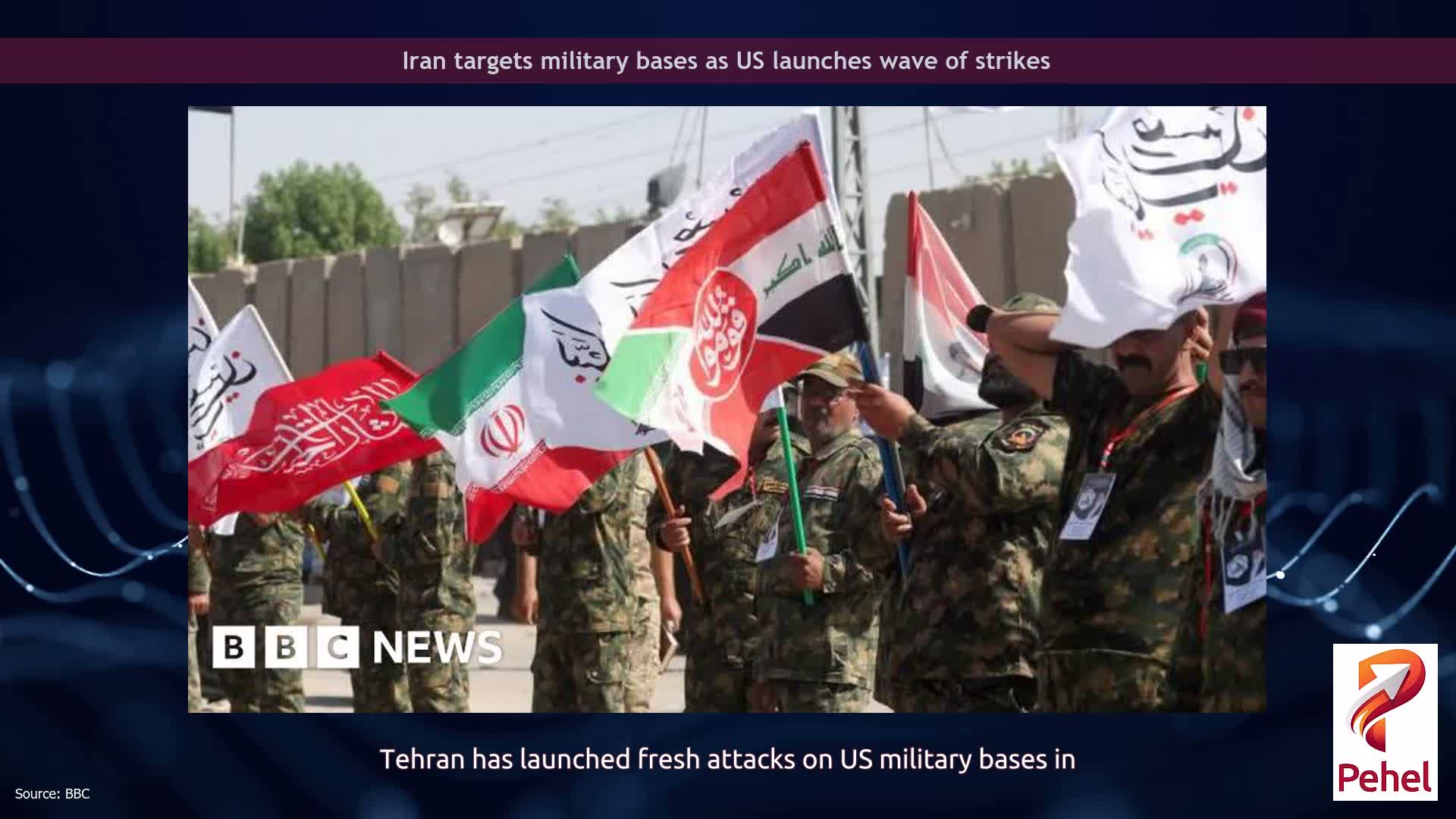 Iran targets military bases as US launches wave of strikes
