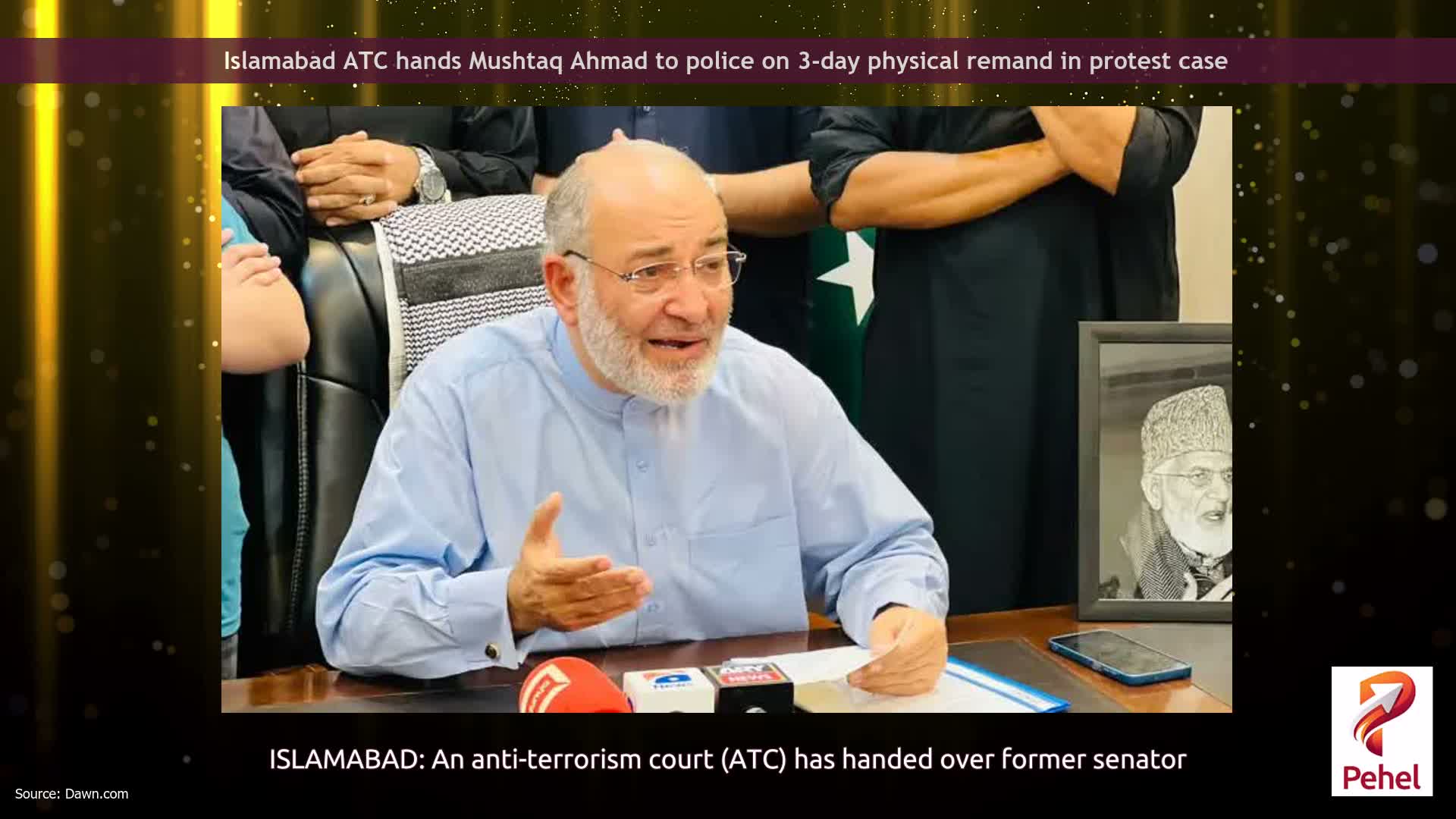 Islamabad ATC hands Mushtaq Ahmad to police on 3-day physical remand in protest case