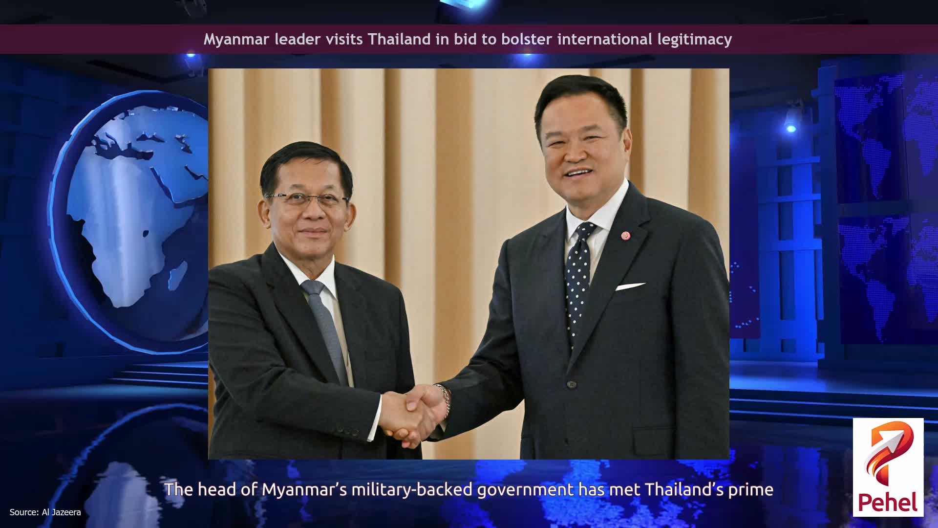 Myanmar leader visits Thailand in bid to bolster international legitimacy