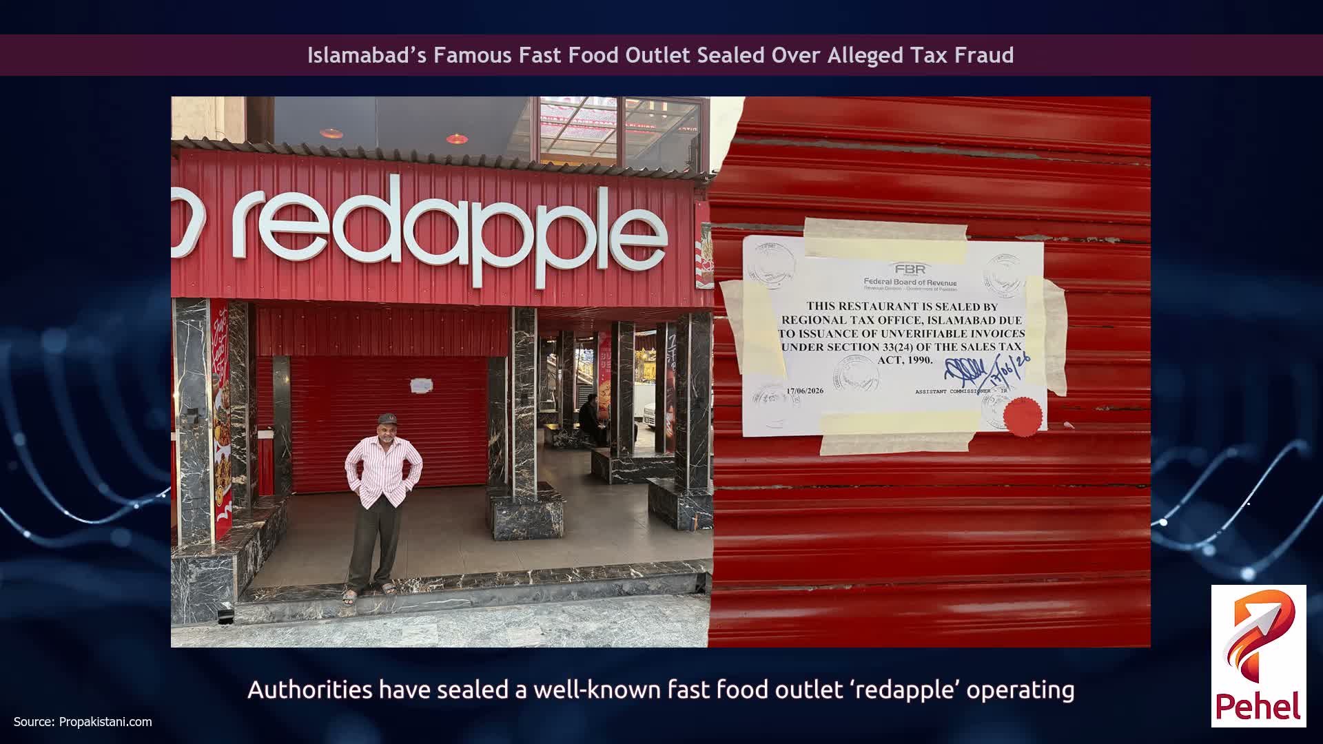 Islamabad’s Famous Fast Food Outlet Sealed Over Alleged Tax Fraud