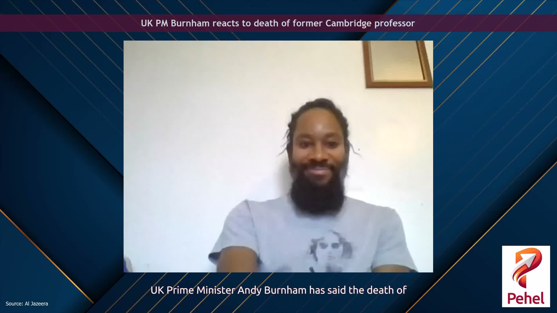 UK PM Burnham reacts to death of former Cambridge professor