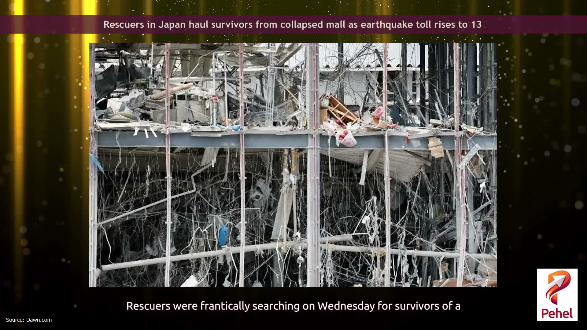 Rescuers in Japan haul survivors from collapsed mall as earthquake toll rises to 13
