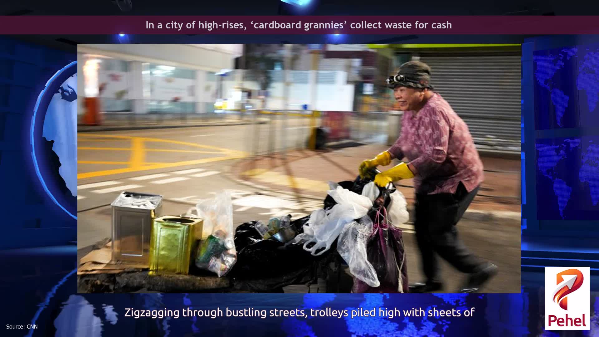 In a city of high-rises, ‘cardboard grannies’ collect waste for cash