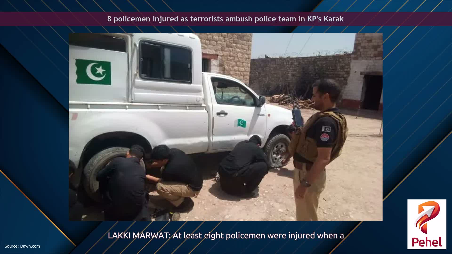 8 policemen injured as terrorists ambush police team in KP's Karak