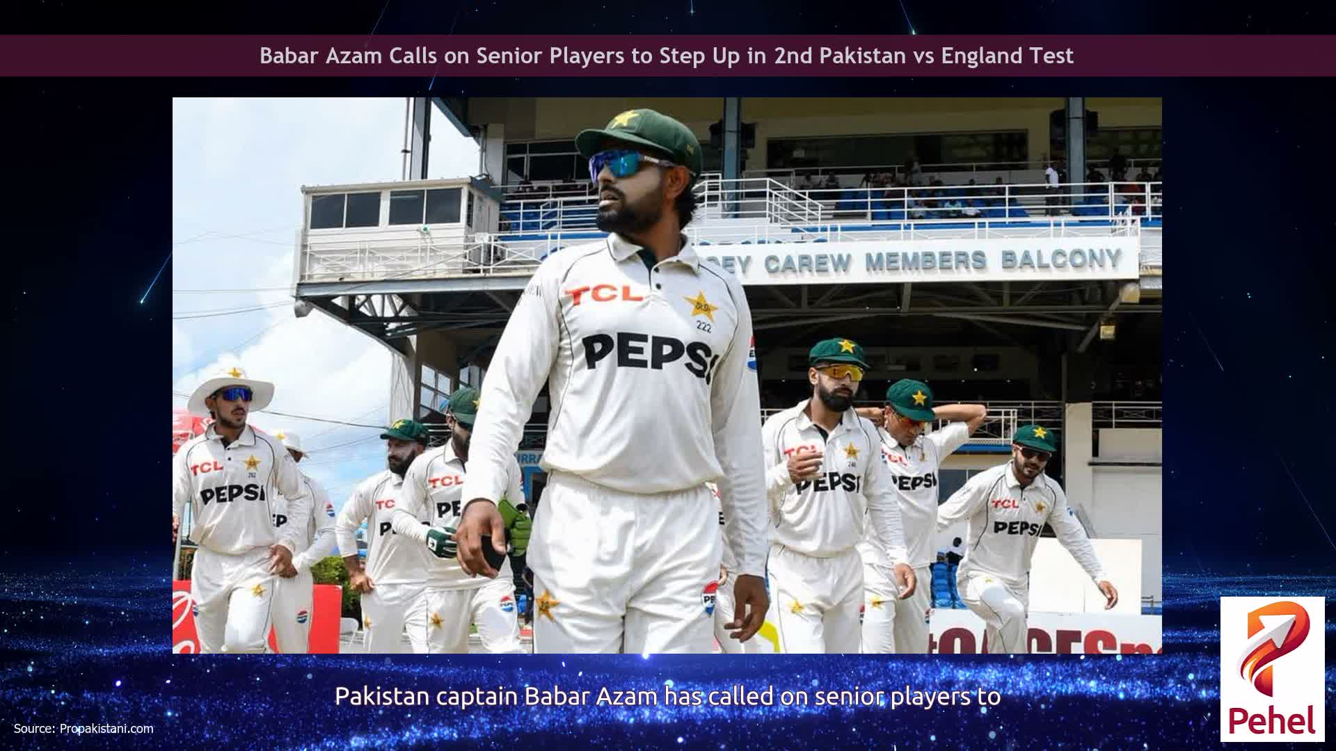 Babar Azam Calls on Senior Players to Step Up in 2nd Pakistan vs England Test