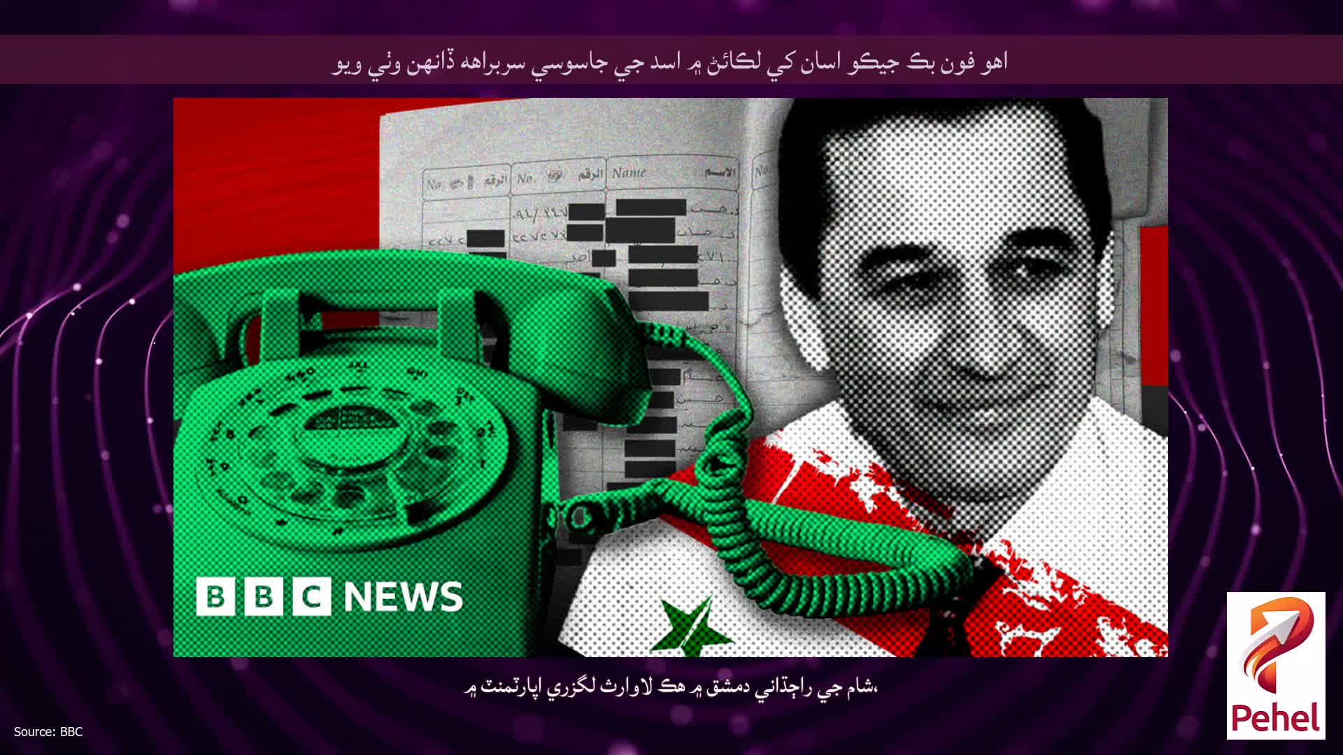 اهو فون بڪ جيڪو اسان کي لڪائڻ ۾ اسد جي جاسوسي سربراهه ڏانهن وٺي ويو