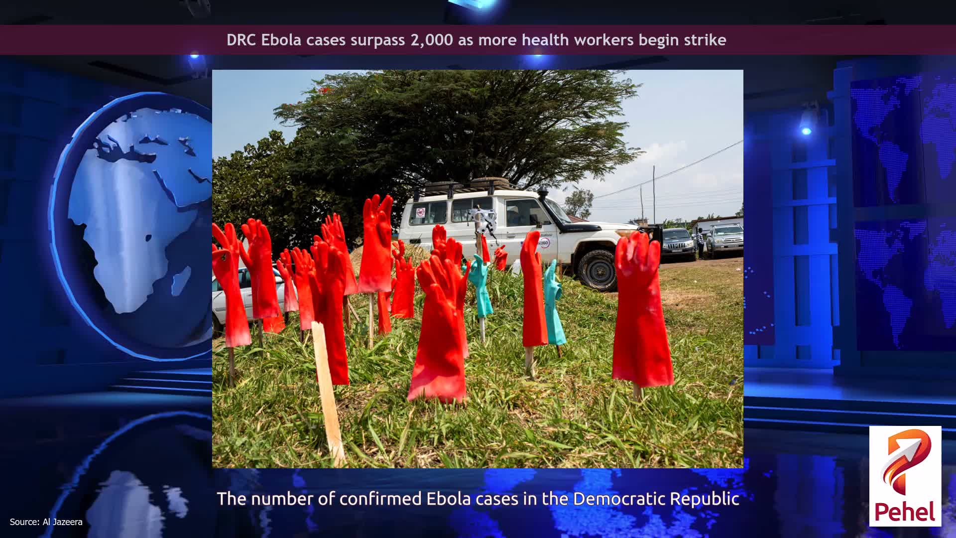 DRC Ebola cases surpass 2,000 as more health workers begin strike