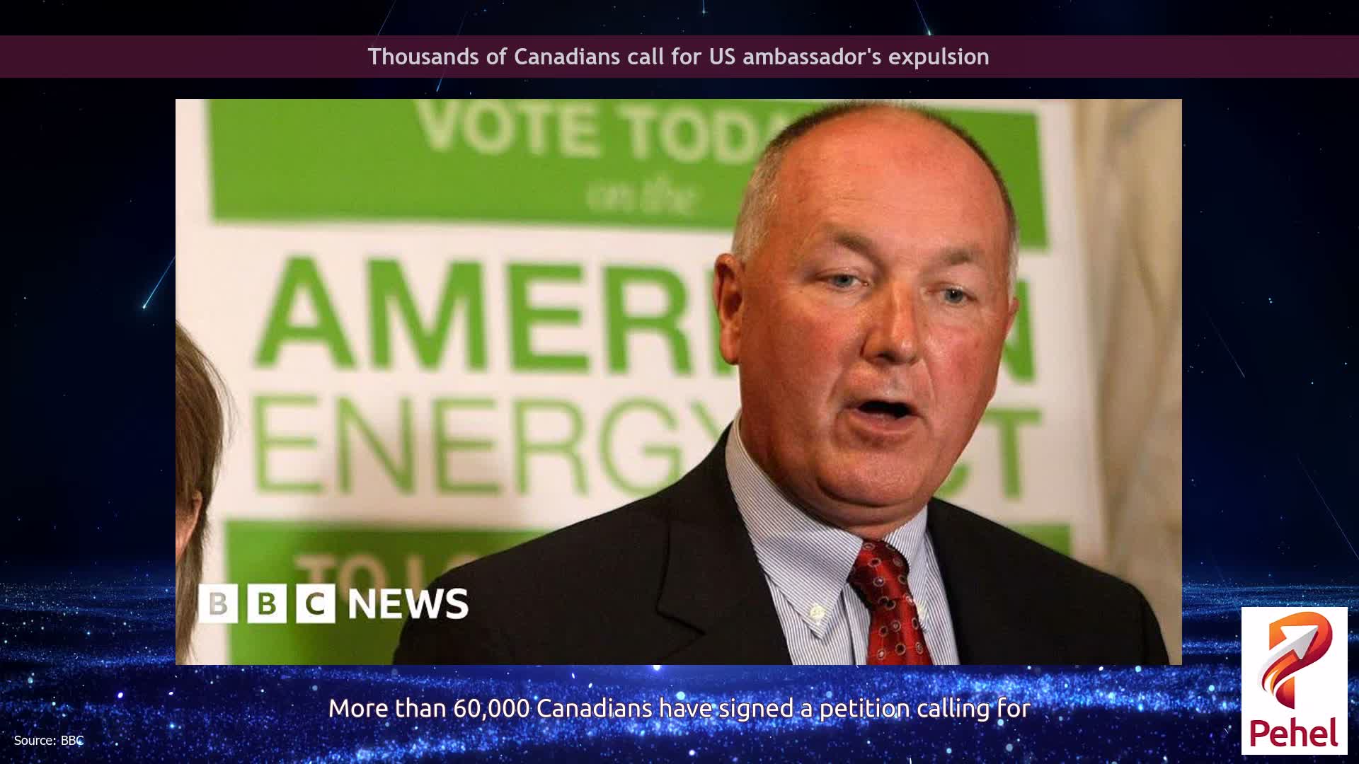 Thousands of Canadians call for US ambassador's expulsion