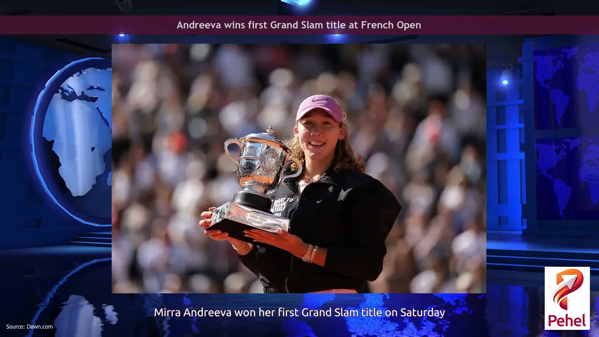 Andreeva wins first Grand Slam title at French Open