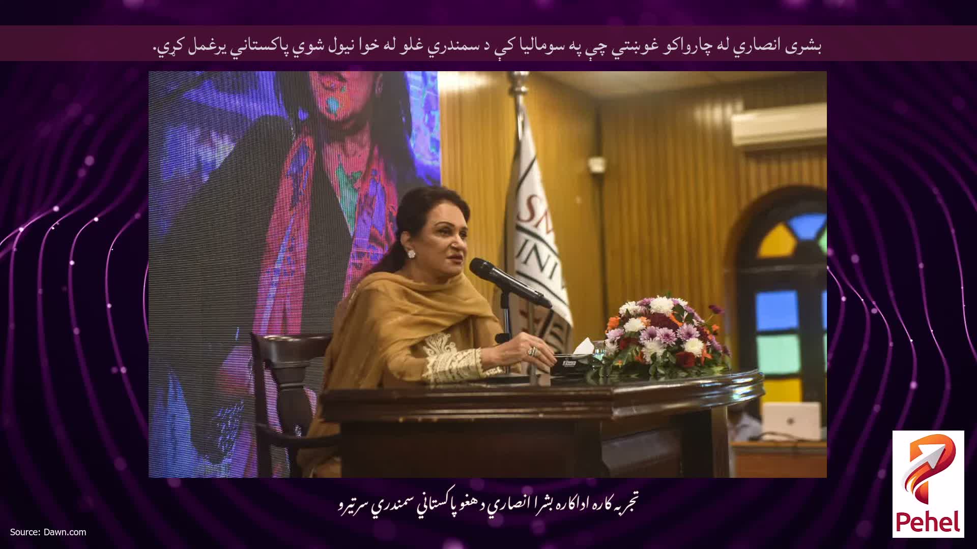 بشری انصاري له چارواکو غوښتي چې په سومالیا کې د سمندري غلو له خوا نیول شوي پاکستاني یرغمل کړي.