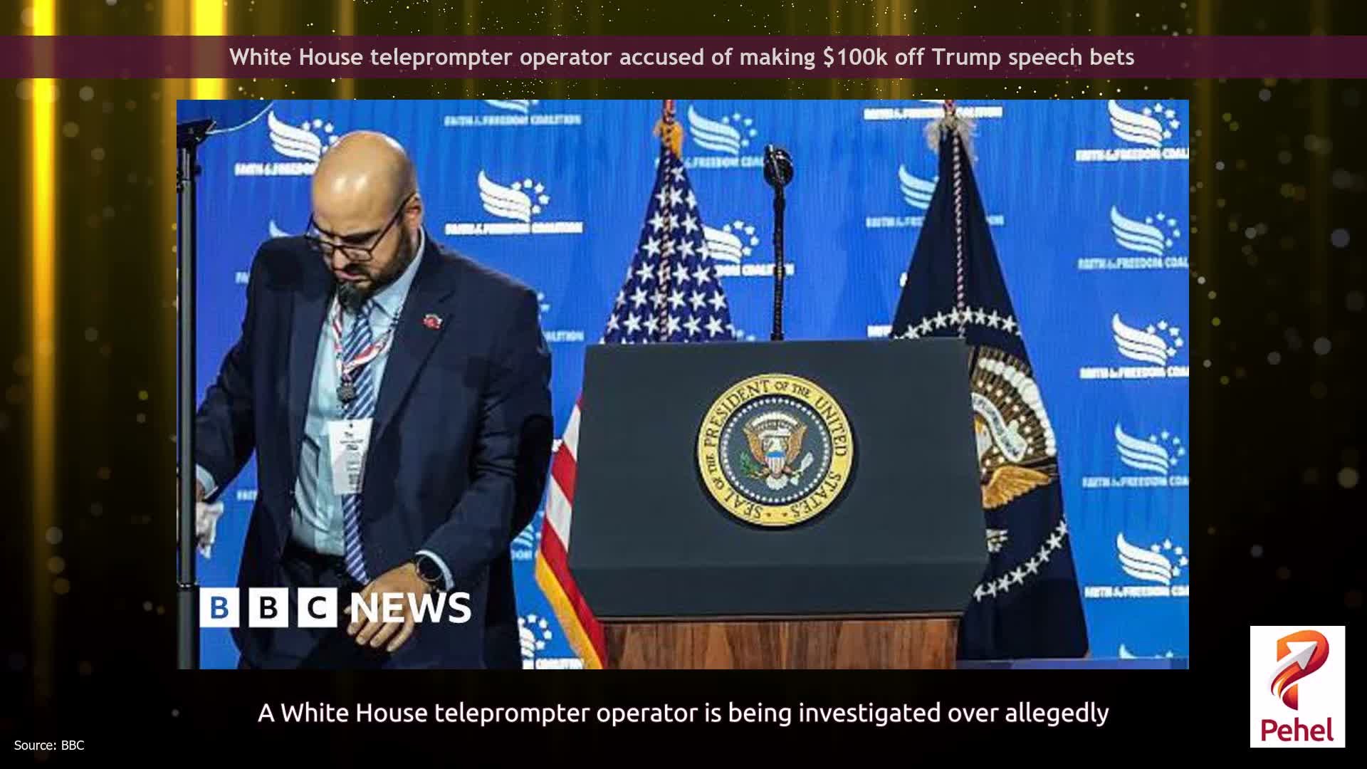 White House teleprompter operator accused of making $100k off Trump speech bets