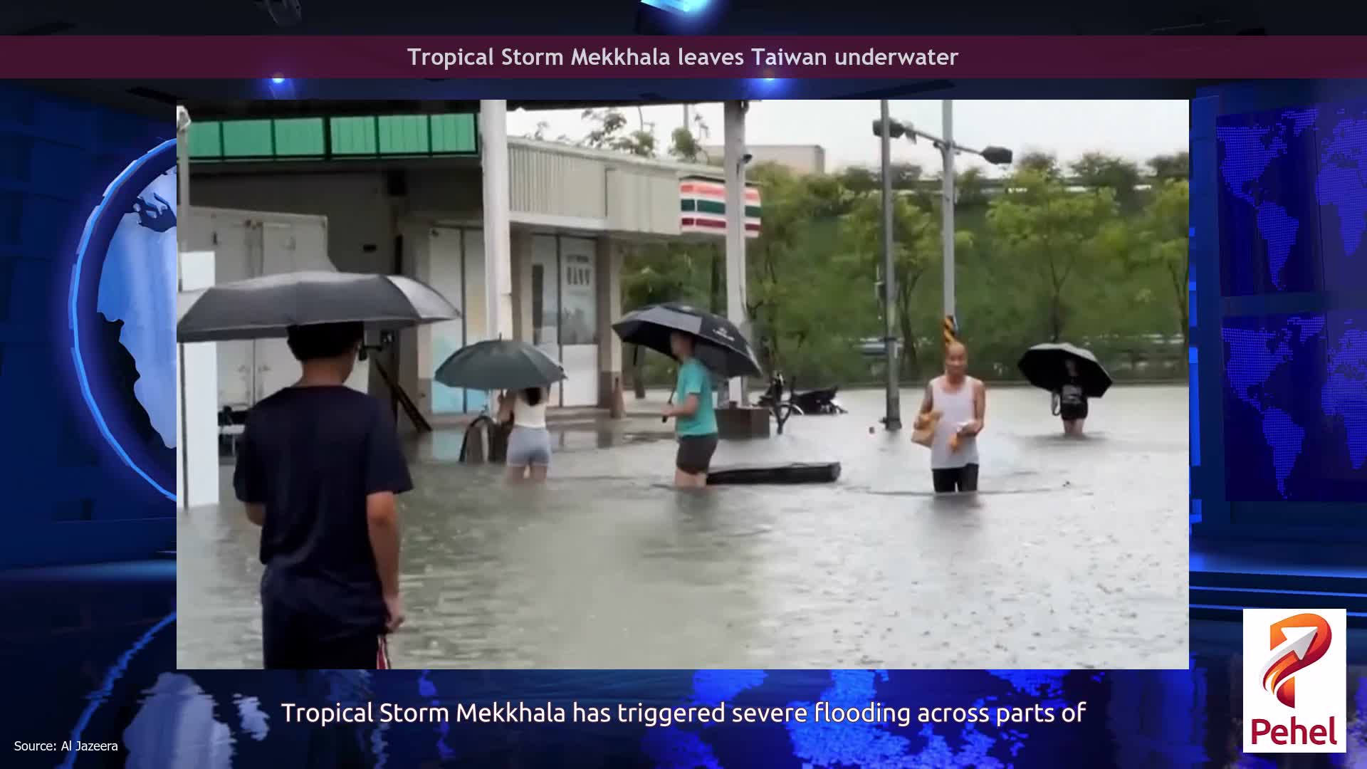 Tropical Storm Mekkhala leaves Taiwan underwater