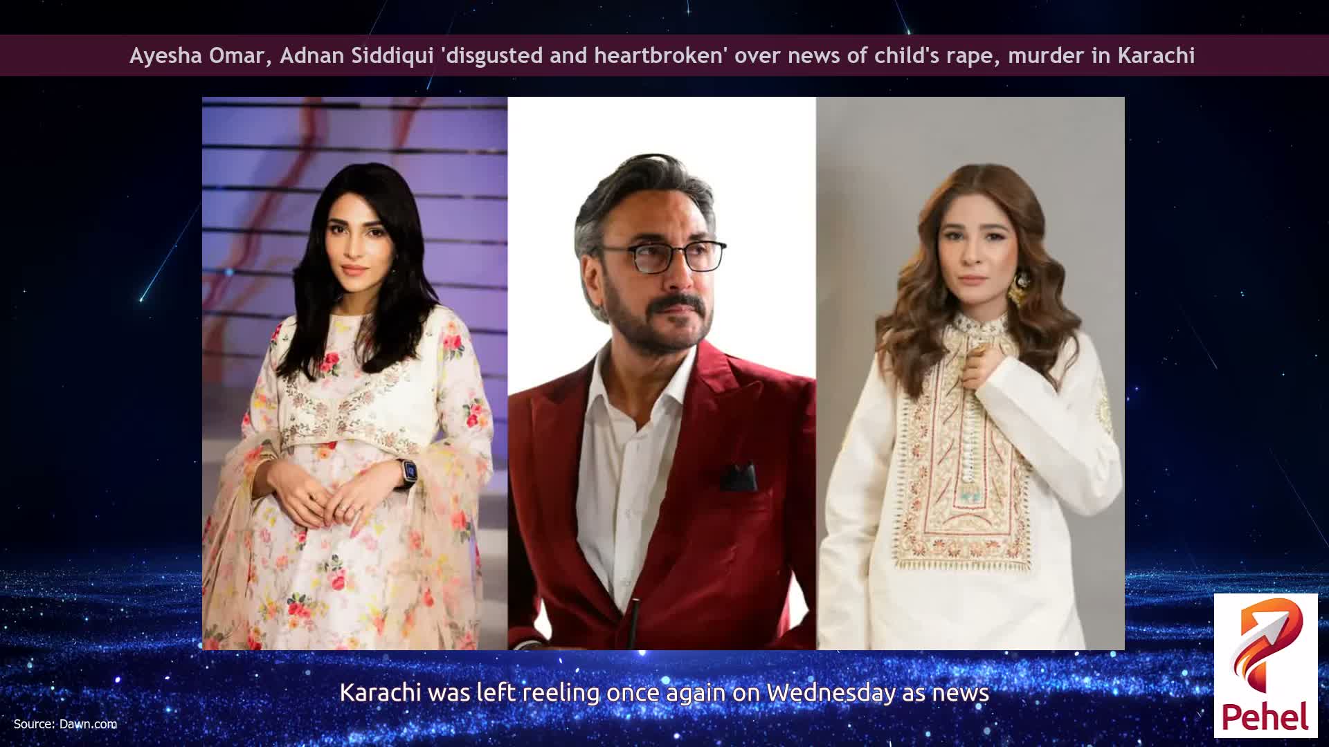 Ayesha Omar, Adnan Siddiqui 'disgusted and heartbroken' over news of child's rape, murder in Karachi