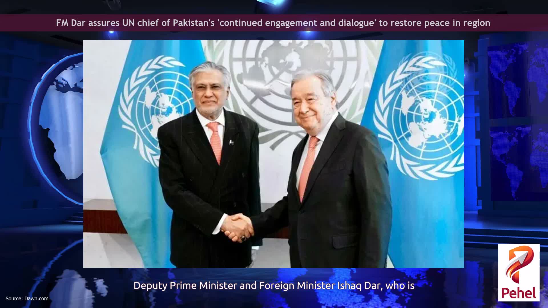 FM Dar assures UN chief of Pakistan's 'continued engagement and dialogue' to restore peace in region