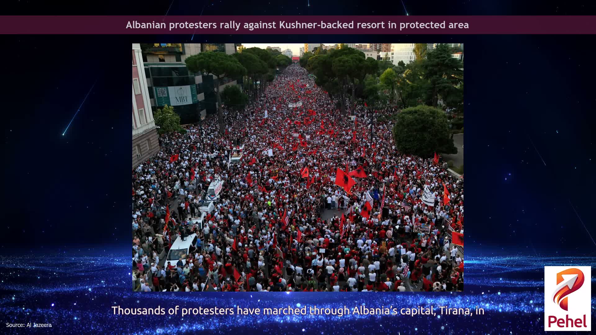 Albanian protesters rally against Kushner-backed resort in protected area