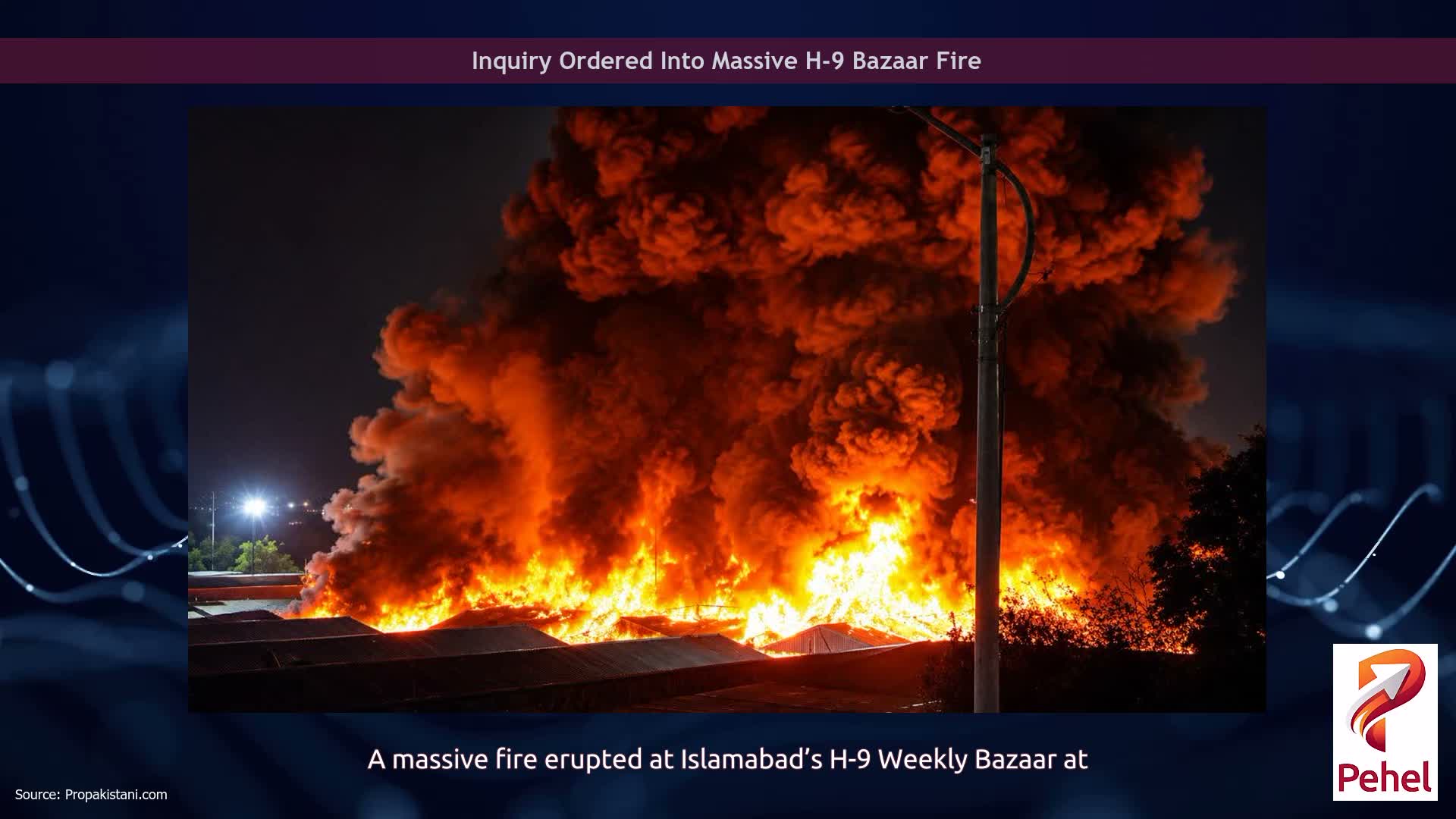 Inquiry Ordered Into Massive H-9 Bazaar Fire
