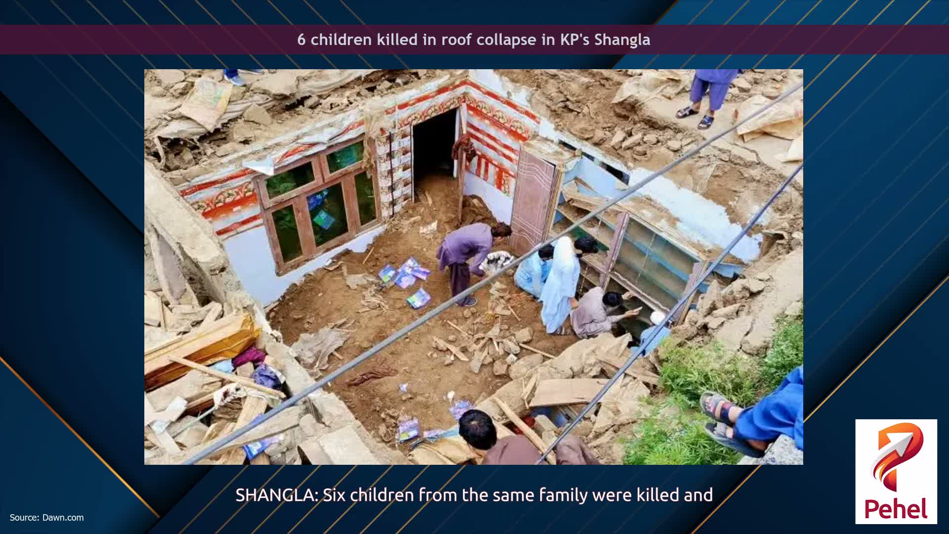 6 children killed in roof collapse in KP's Shangla