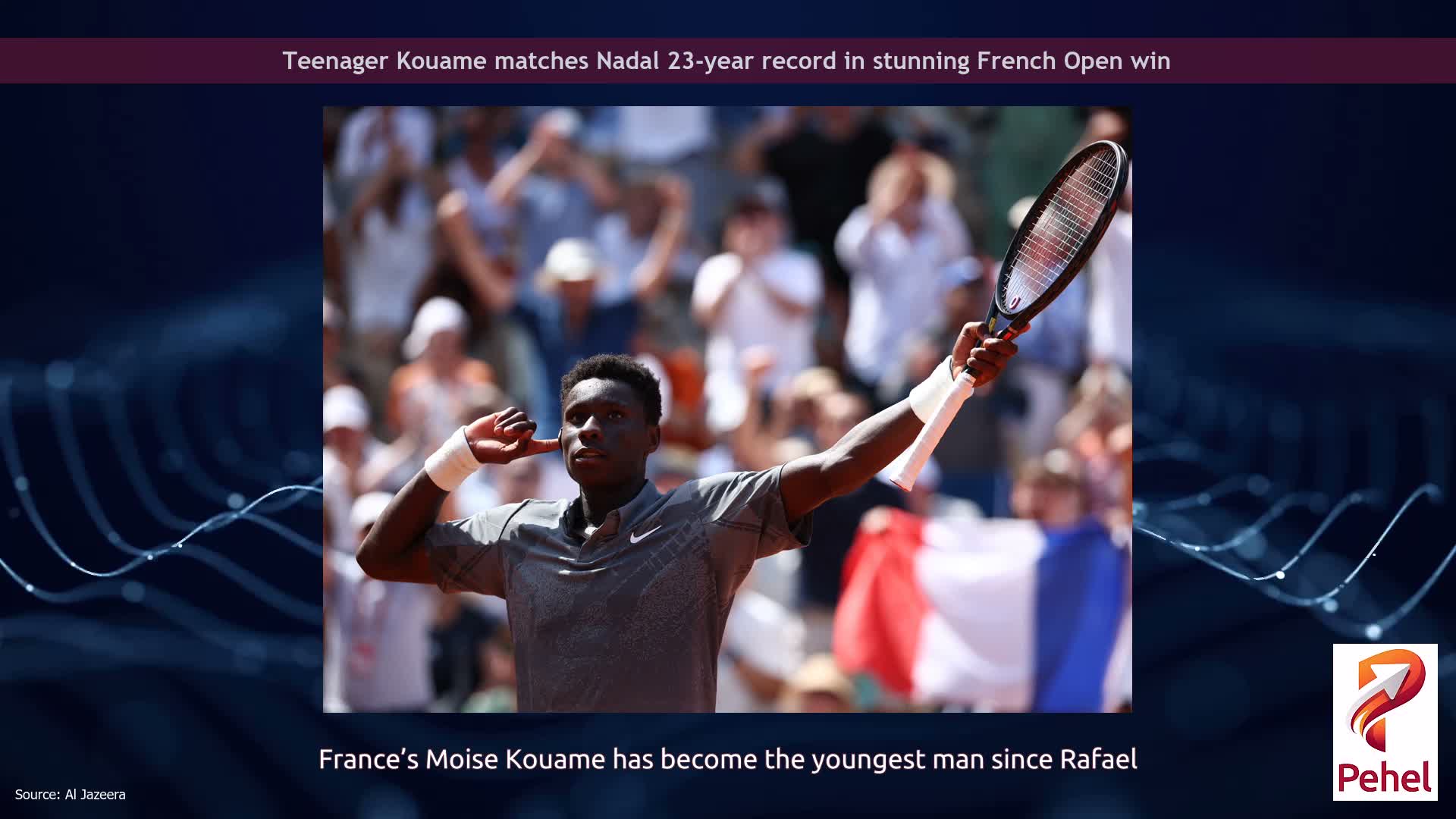 Teenager Kouame matches Nadal 23-year record in stunning French Open win