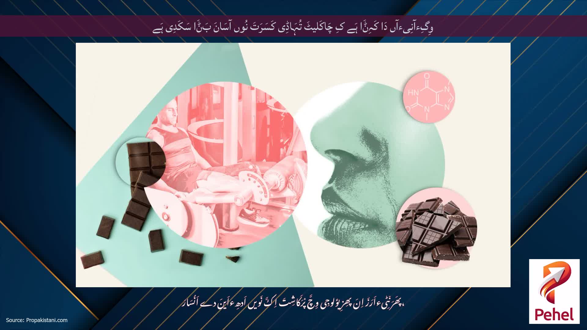 وِگِءآنِیءآں دَا کَہِݨَا ہَے کِ چَاکَلیٹَ تُہَاڈِی کَسَرَتَ نُوں آسَانَ بَݨَا سَکَدِی ہَے