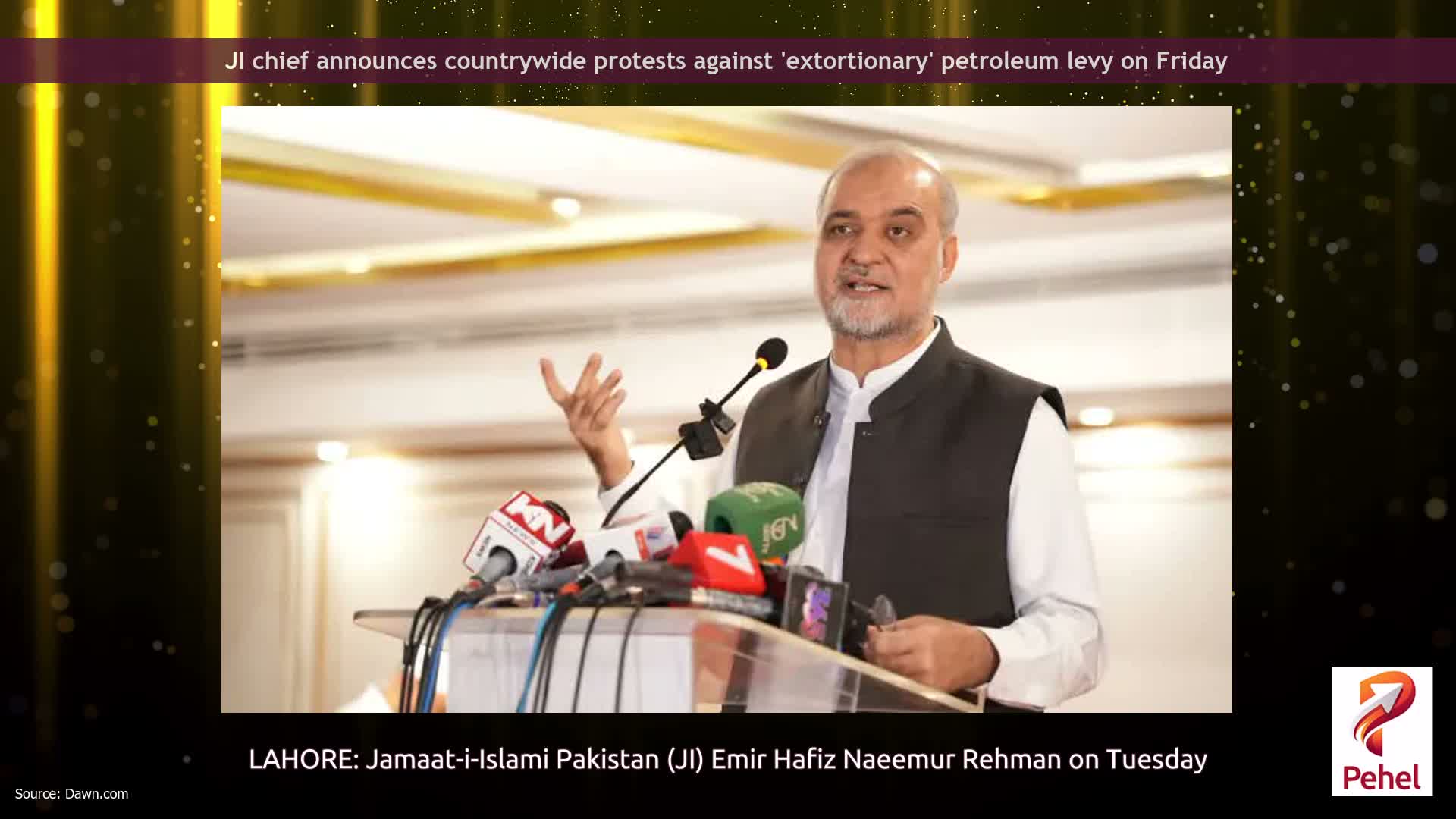 JI chief announces countrywide protests against 'extortionary' petroleum levy on Friday