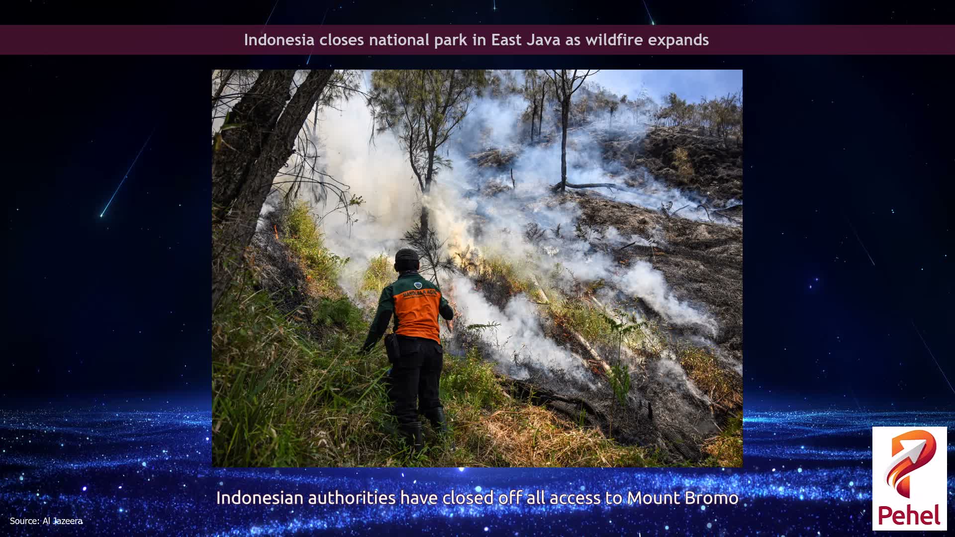 Indonesia closes national park in East Java as wildfire expands