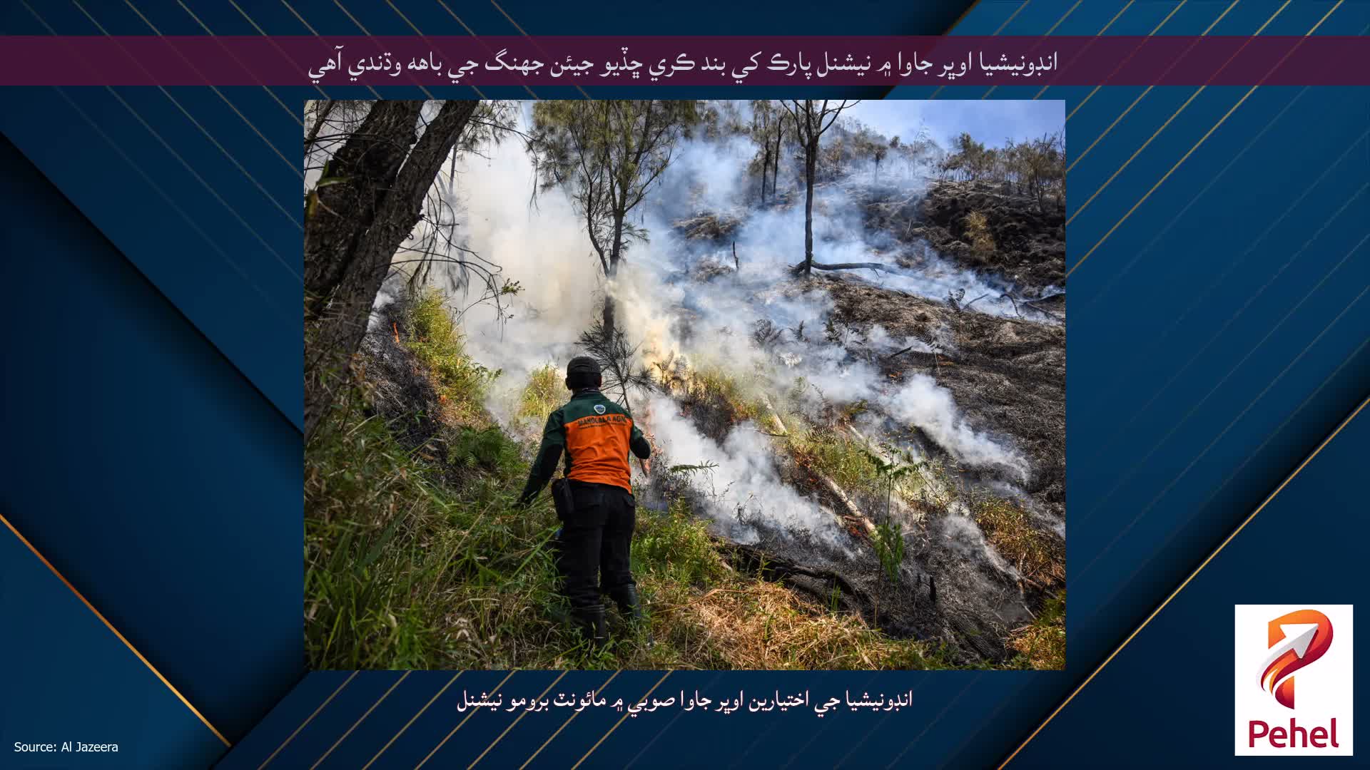انڊونيشيا اوڀر جاوا ۾ نيشنل پارڪ کي بند ڪري ڇڏيو جيئن جهنگ جي باهه وڌندي آهي