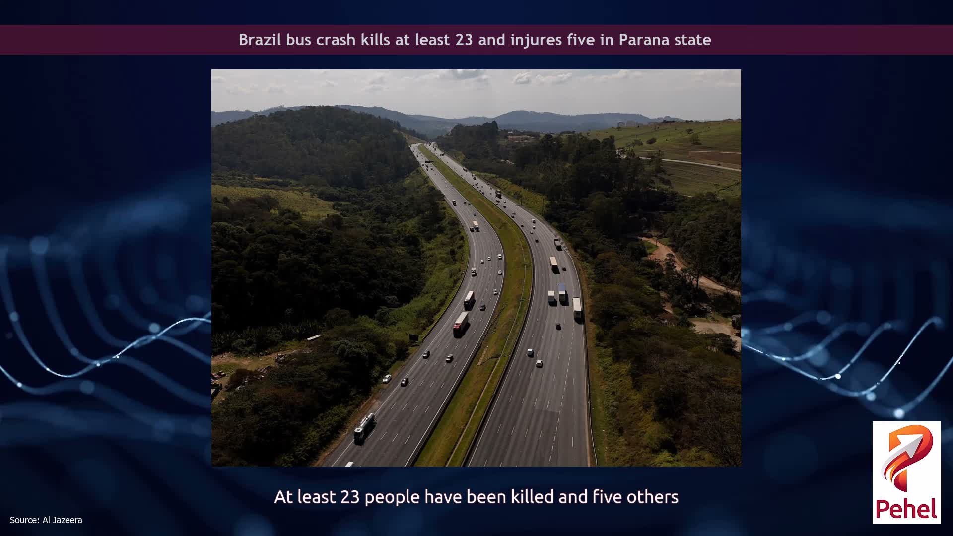 Brazil bus crash kills at least 23 and injures five in Parana state