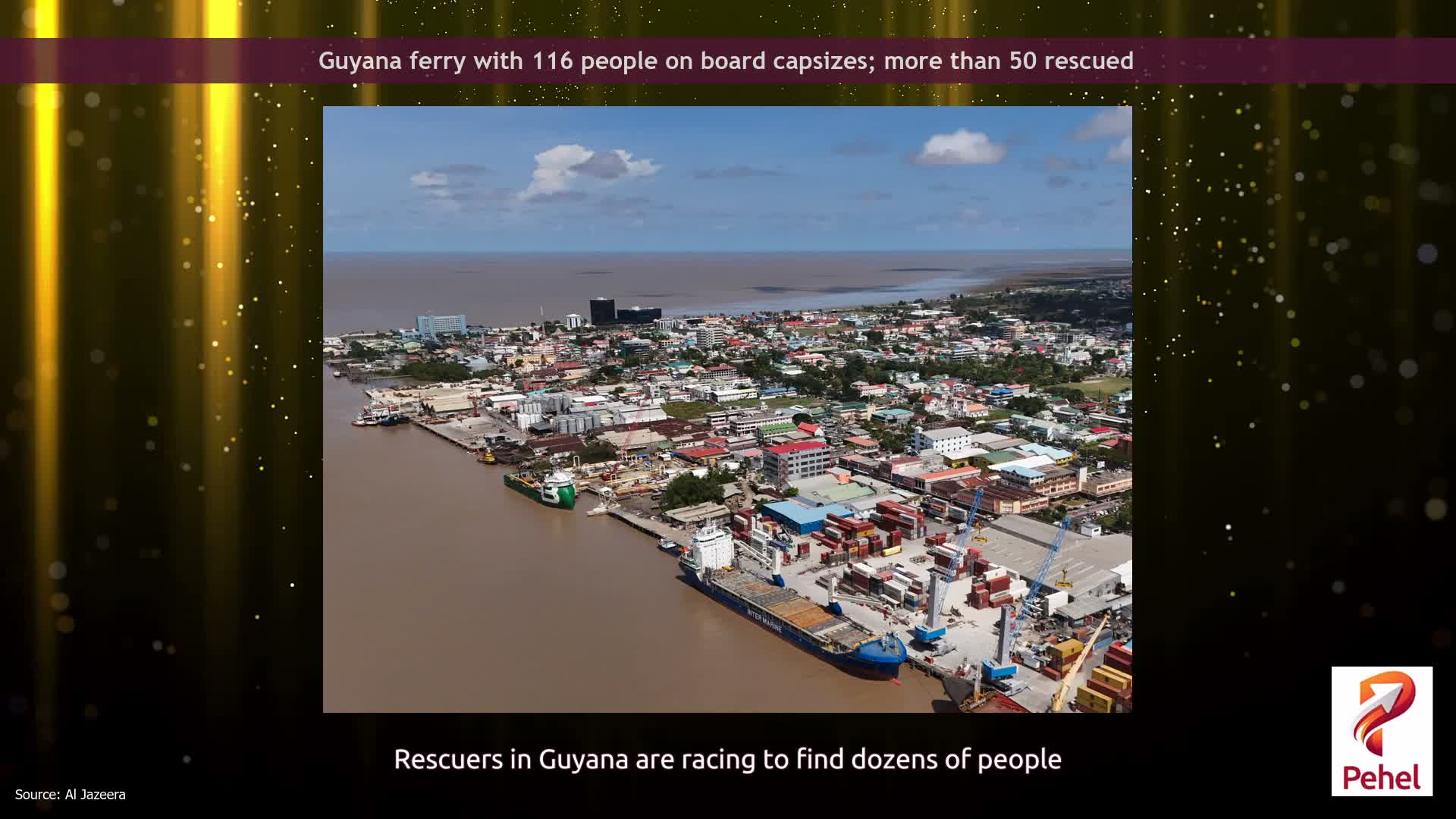 Guyana ferry with 116 people on board capsizes; more than 50 rescued