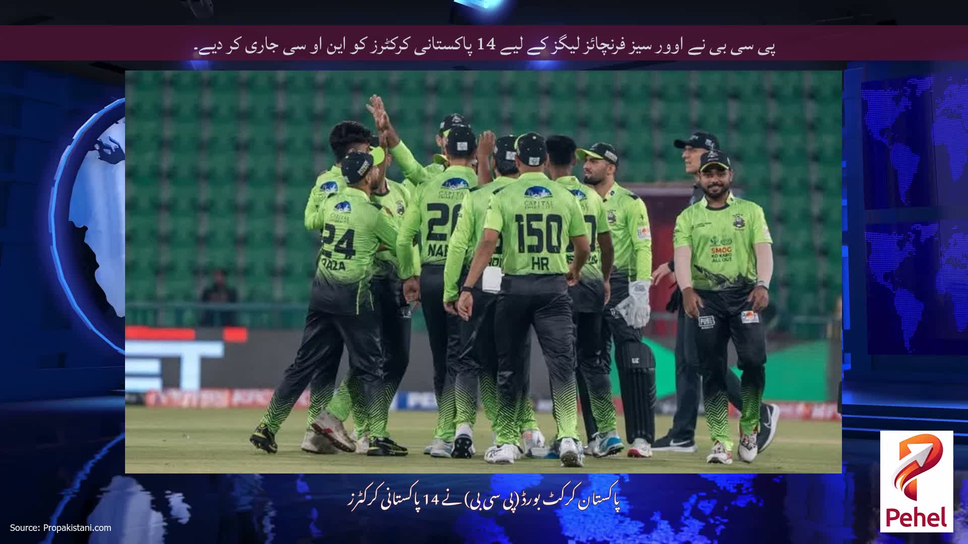 پی سی بی نے اوور سیز فرنچائز لیگز کے لیے 14 پاکستانی کرکٹرز کو این او سی جاری کر دیے۔