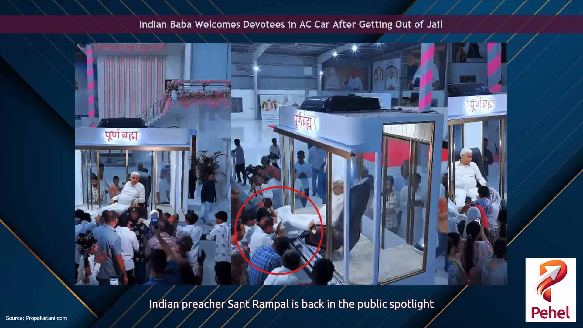 Indian Baba Welcomes Devotees in AC Car After Getting Out of Jail
